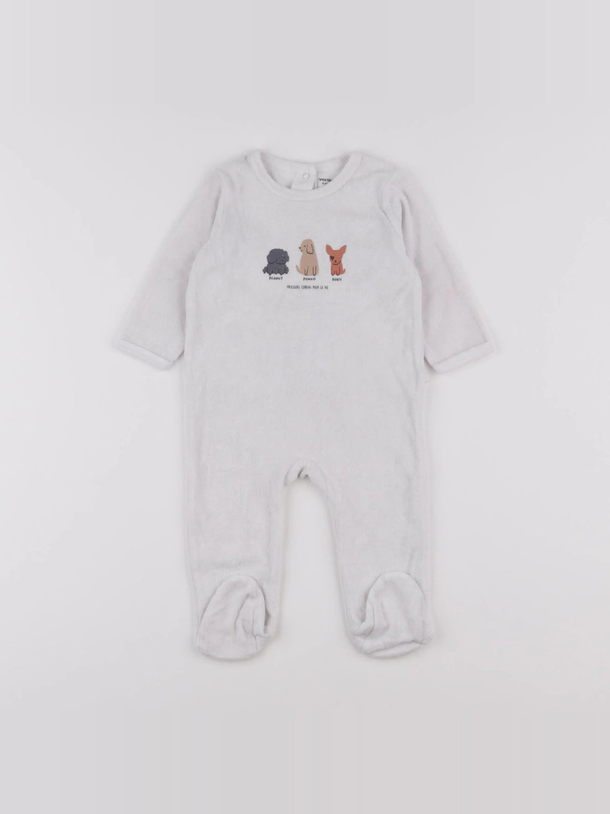 Vertbaudet - pyjama velours blanc - 6 mois