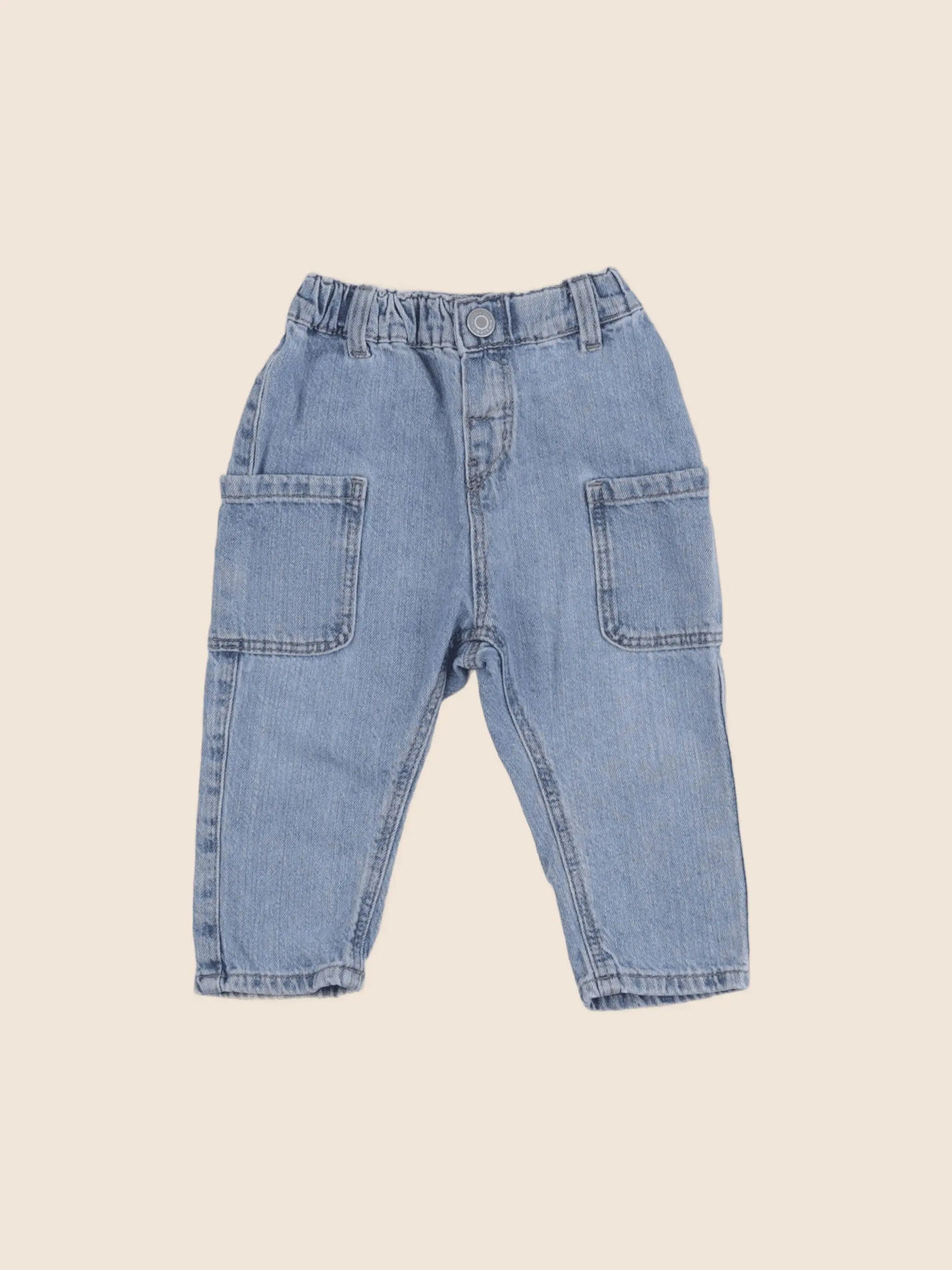 H&M - jean bleu - 9/12 mois