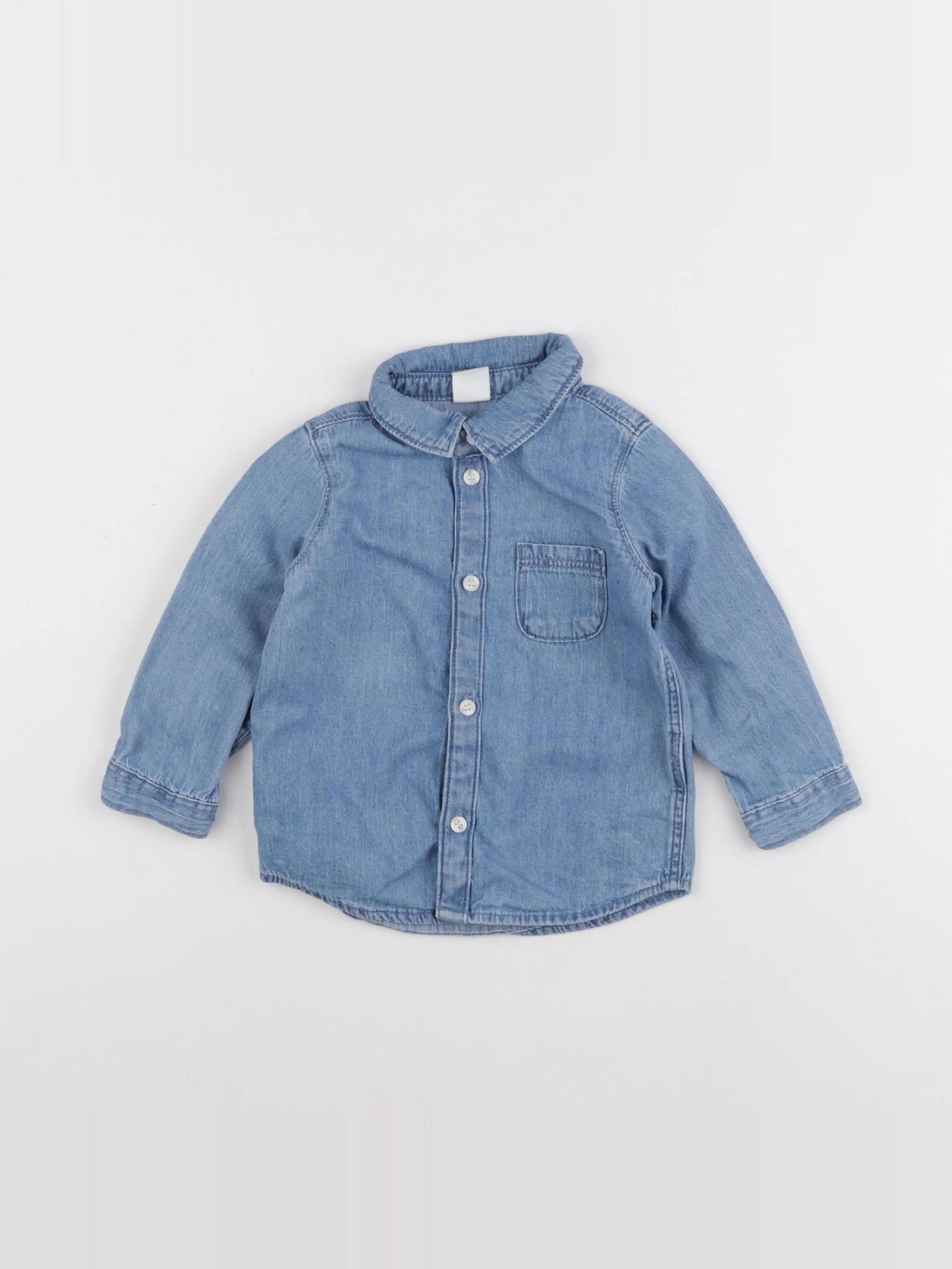 H&M - chemise bleu - 9/12 mois