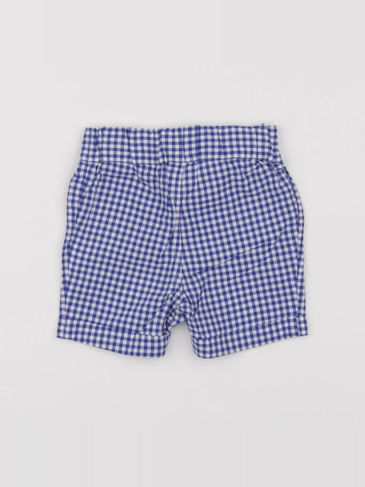 Petit Bateau - short bleu, blanc - 6 mois