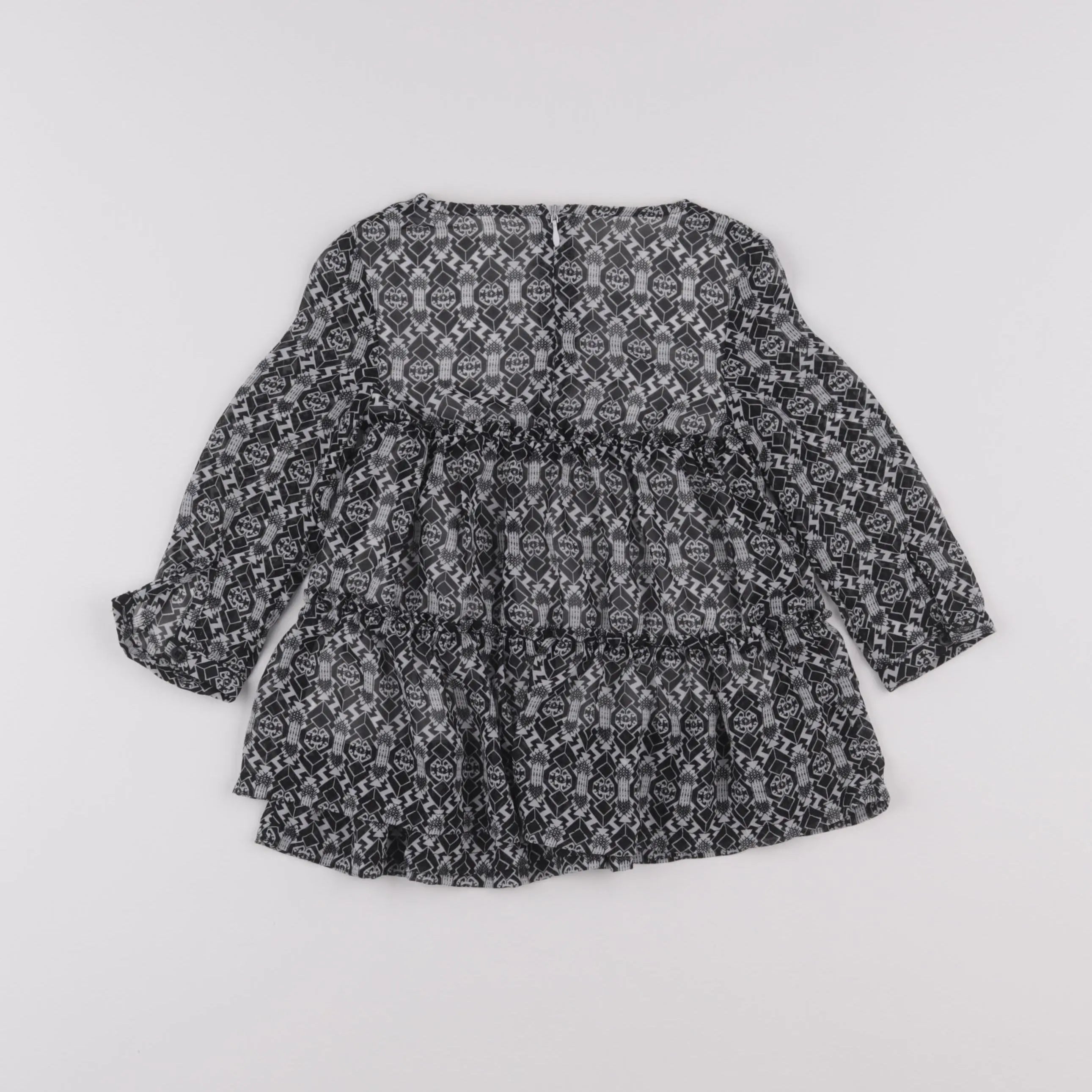 Vertbaudet - robe noir, blanc - 2 ans