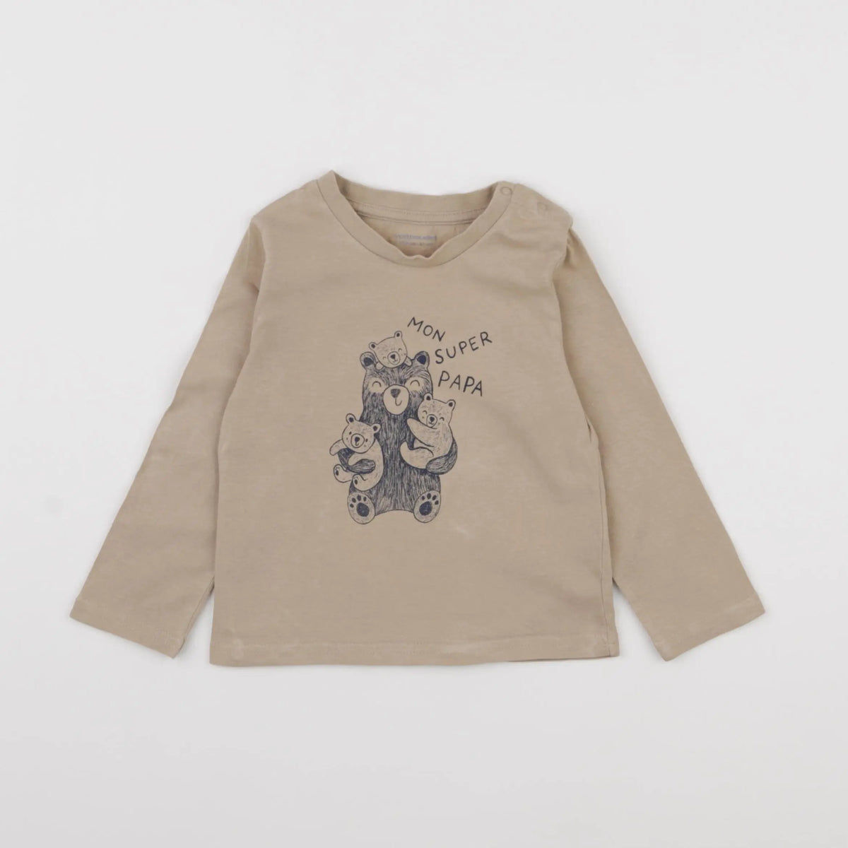 Vertbaudet - tee-shirt beige - 18 mois