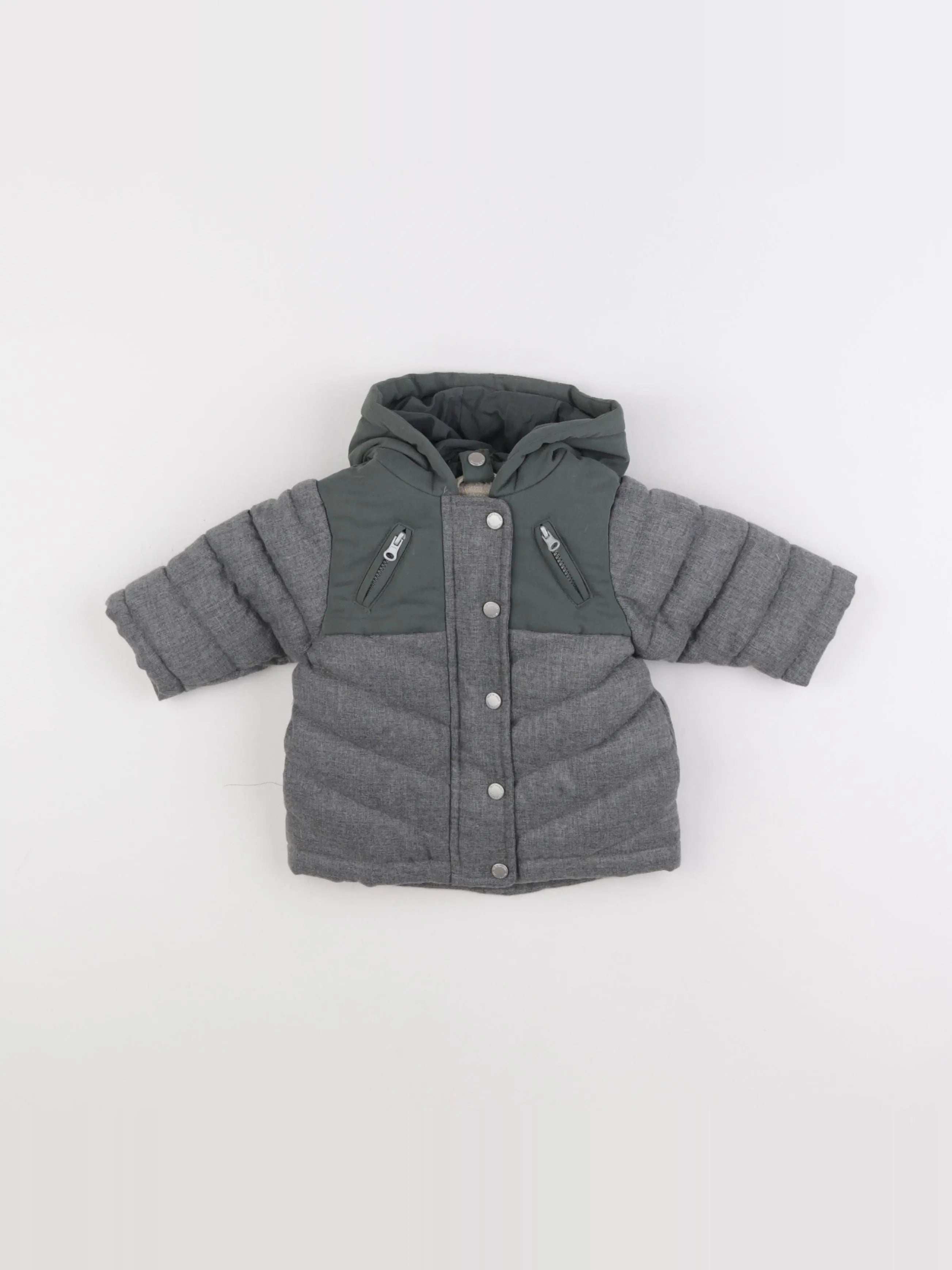 Vertbaudet - doudoune gris - 3 mois