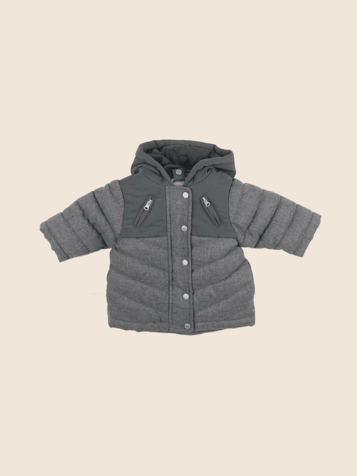 Vertbaudet - doudoune gris - 3 mois
