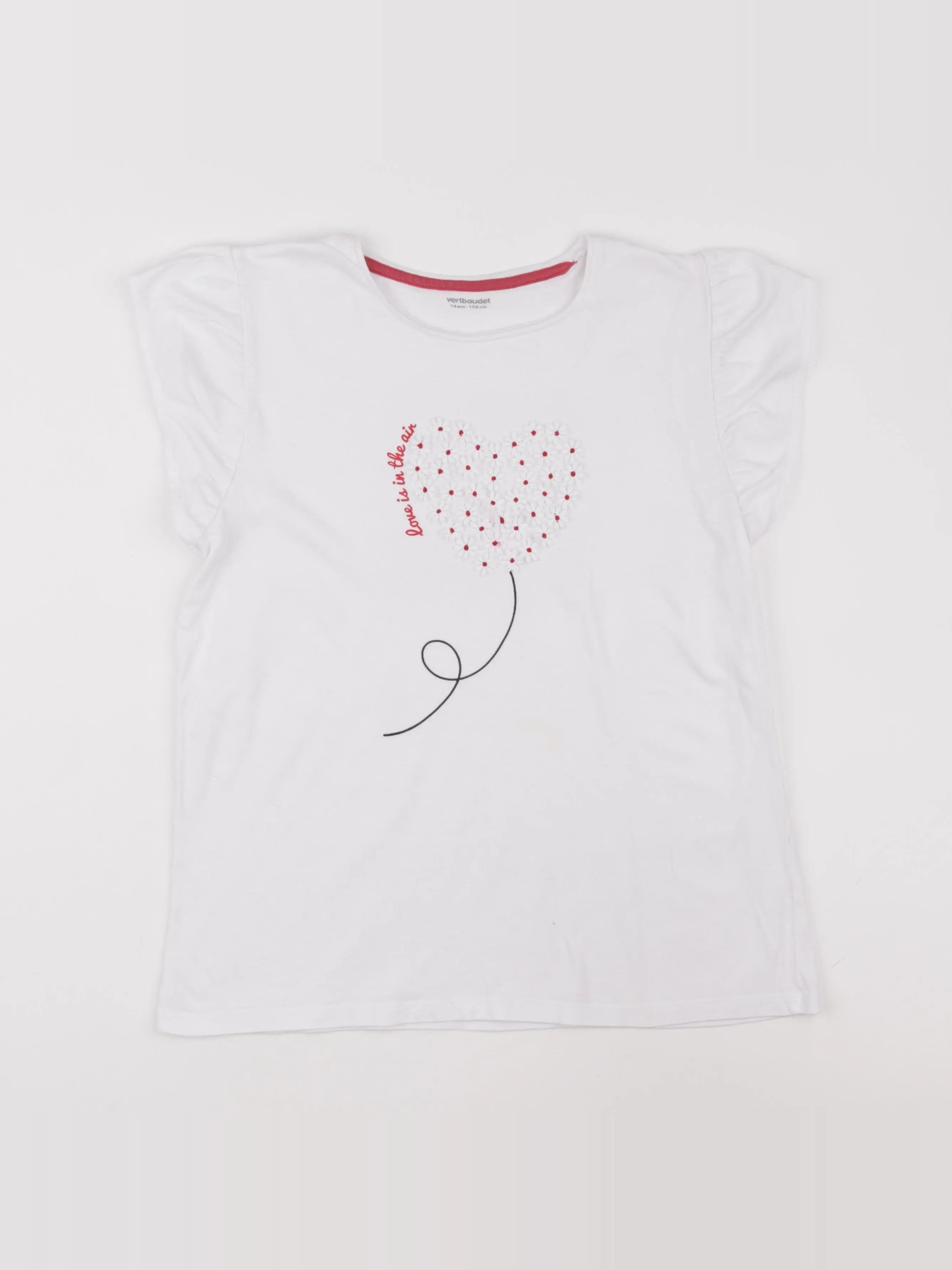 Vertbaudet - tee-shirt blanc - 14 ans