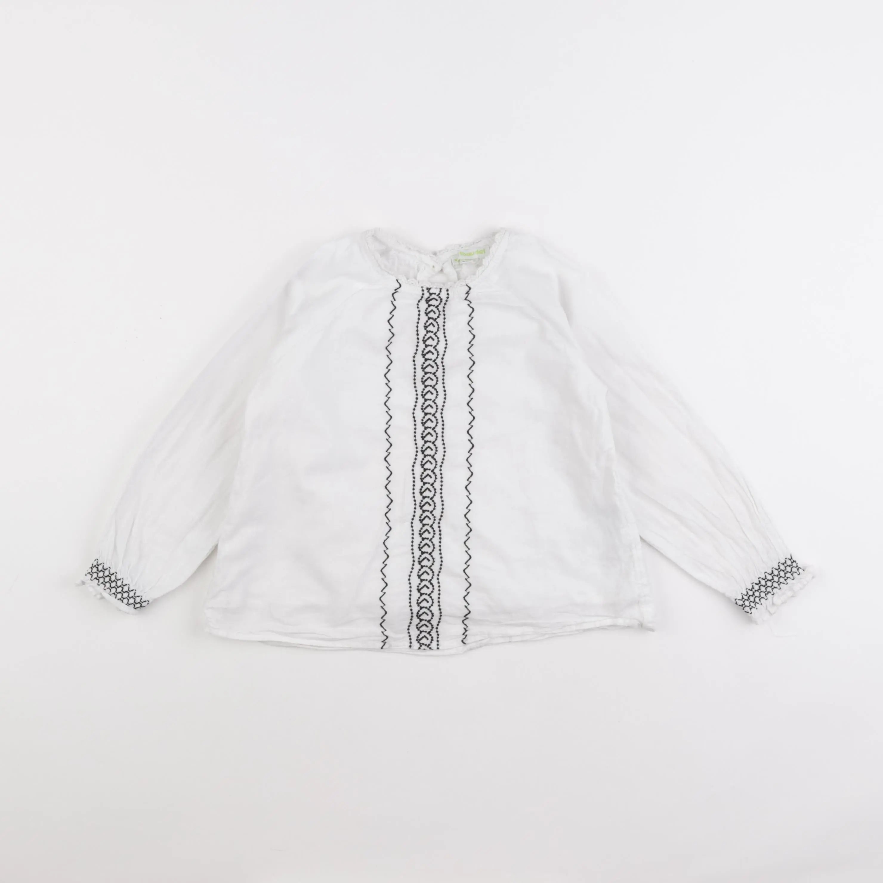 Vertbaudet - blouse blanc, noir - 6 ans