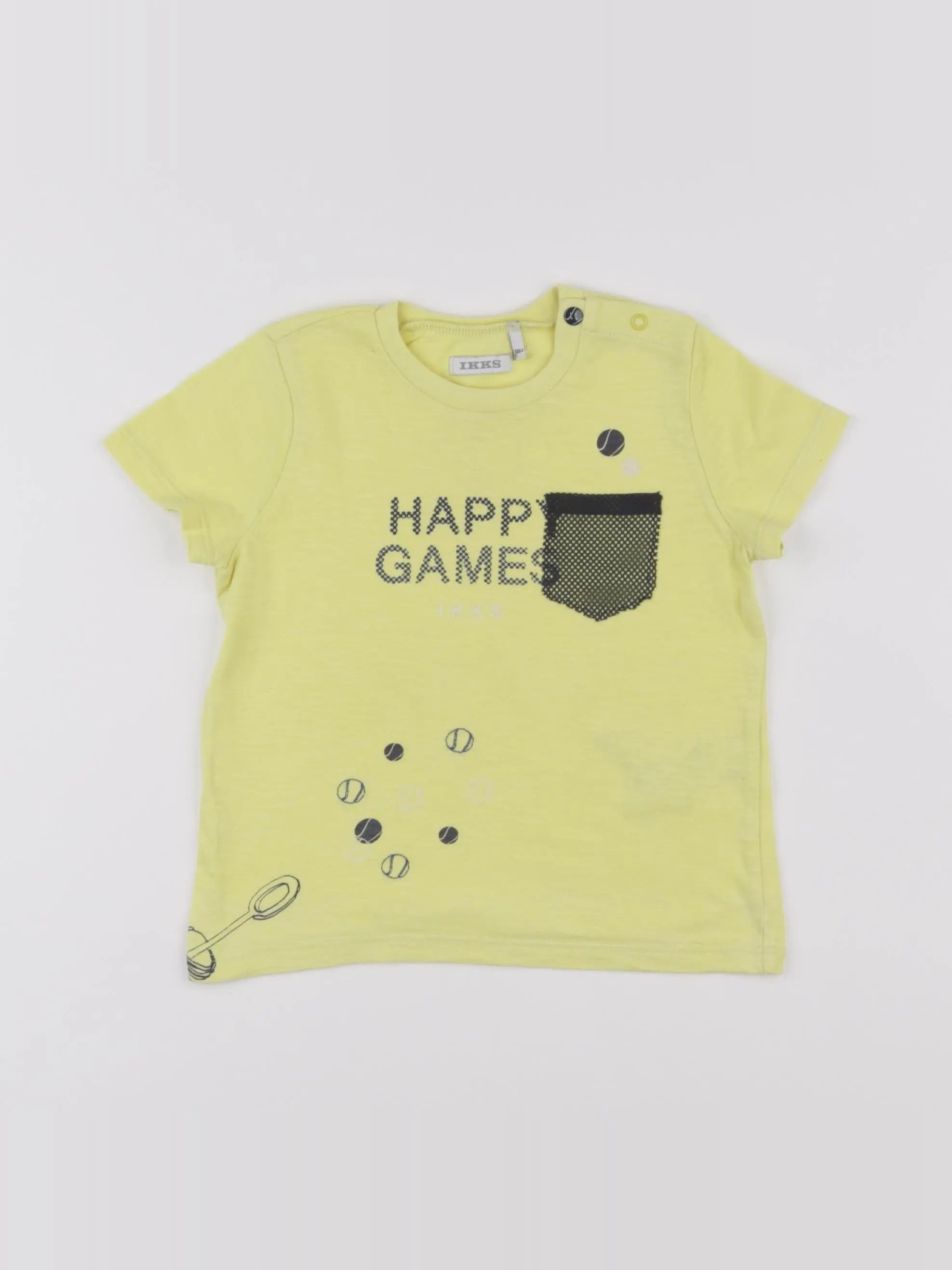 IKKS - tee-shirt jaune - 18 mois