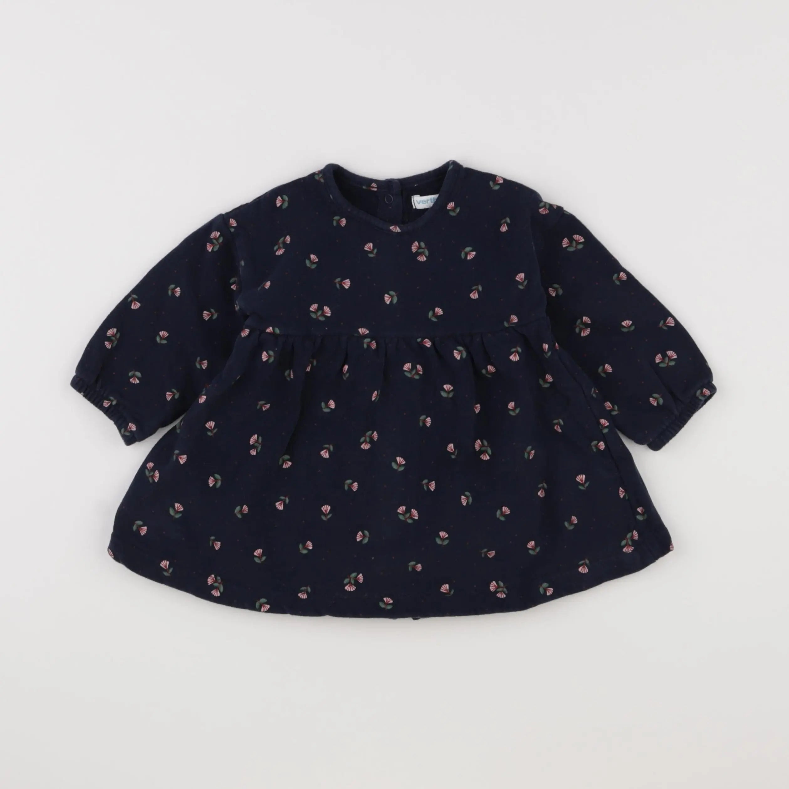Vertbaudet - robe bleu - 12 mois