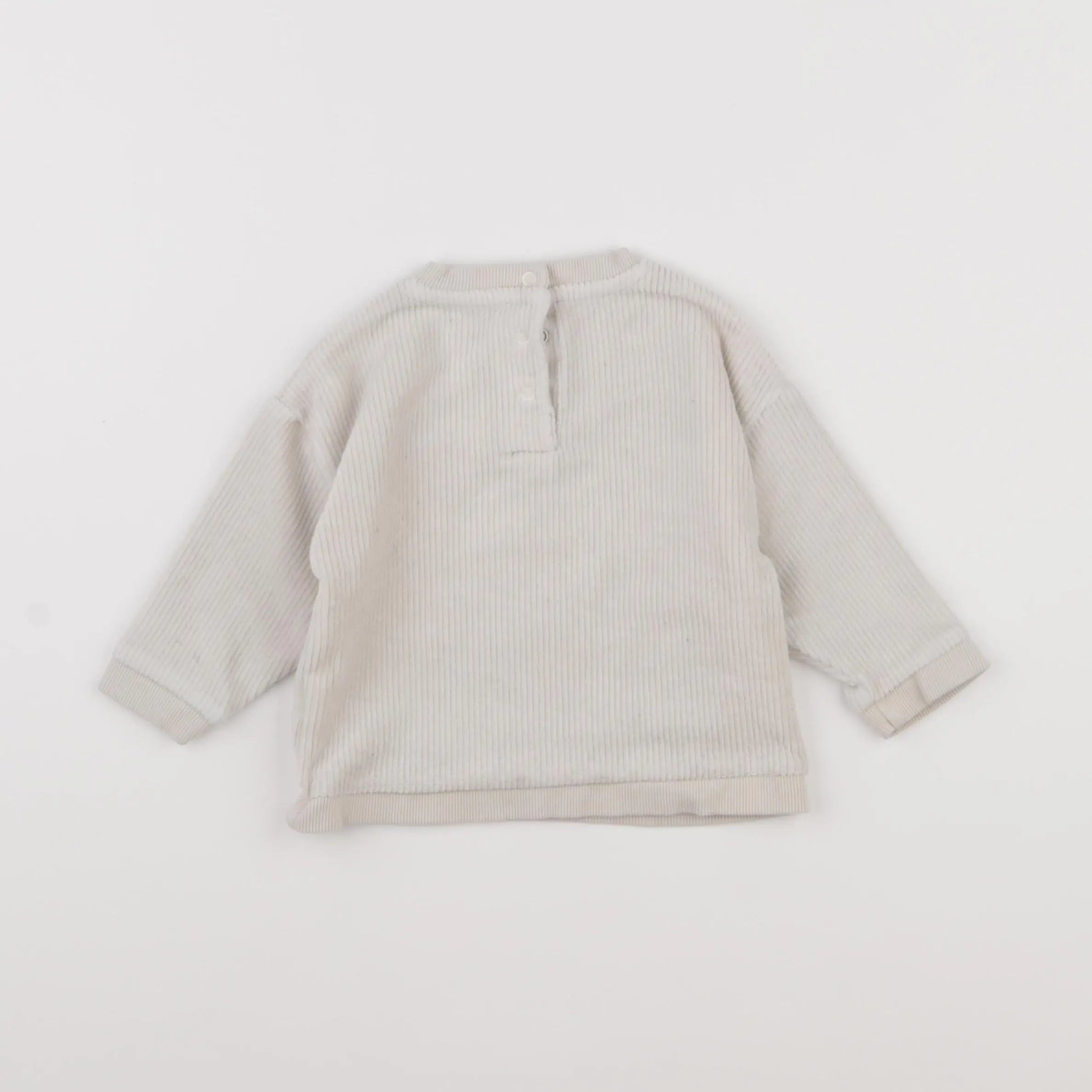 Vertbaudet - sweat beige - 12 mois