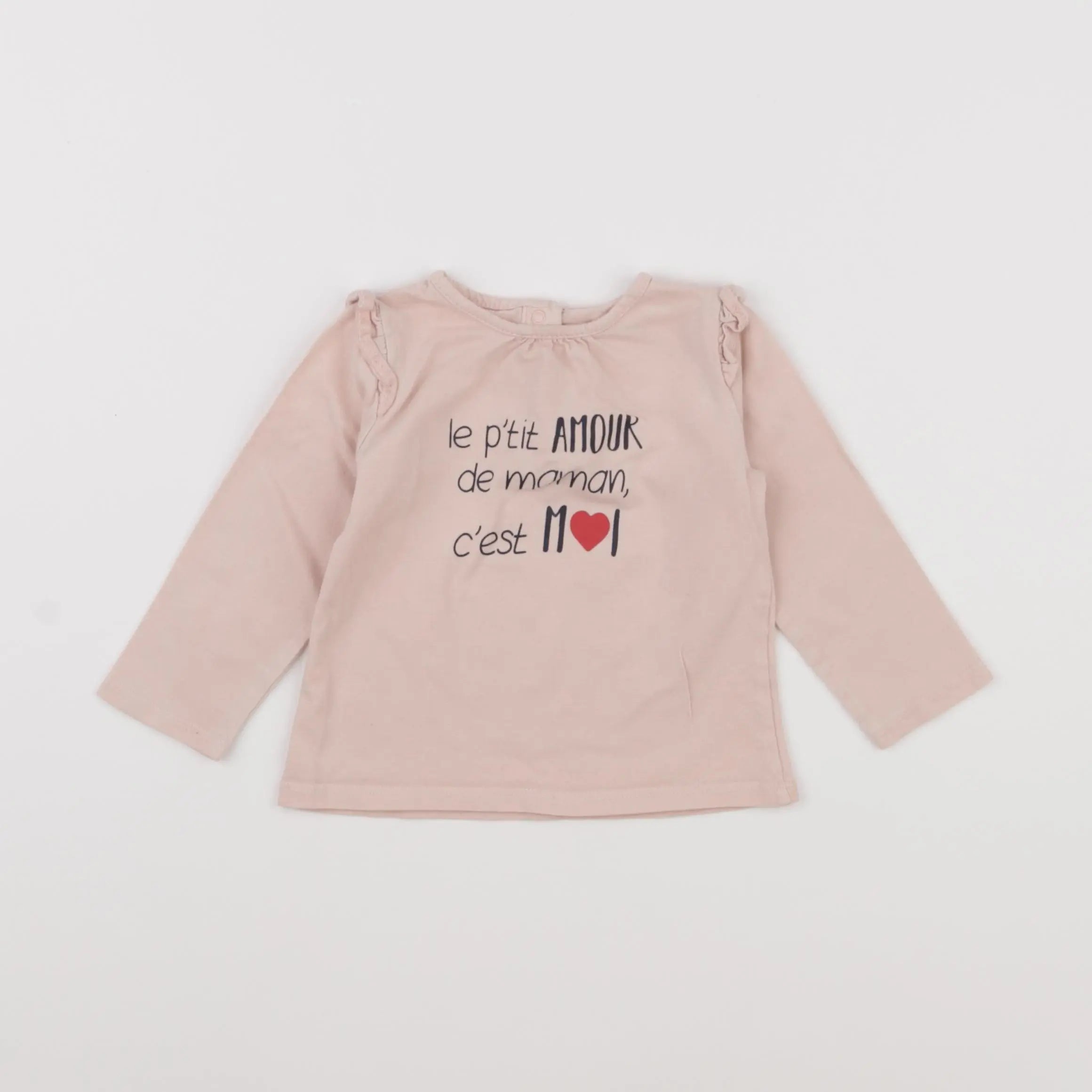 Vertbaudet - tee-shirt rose - 12 mois
