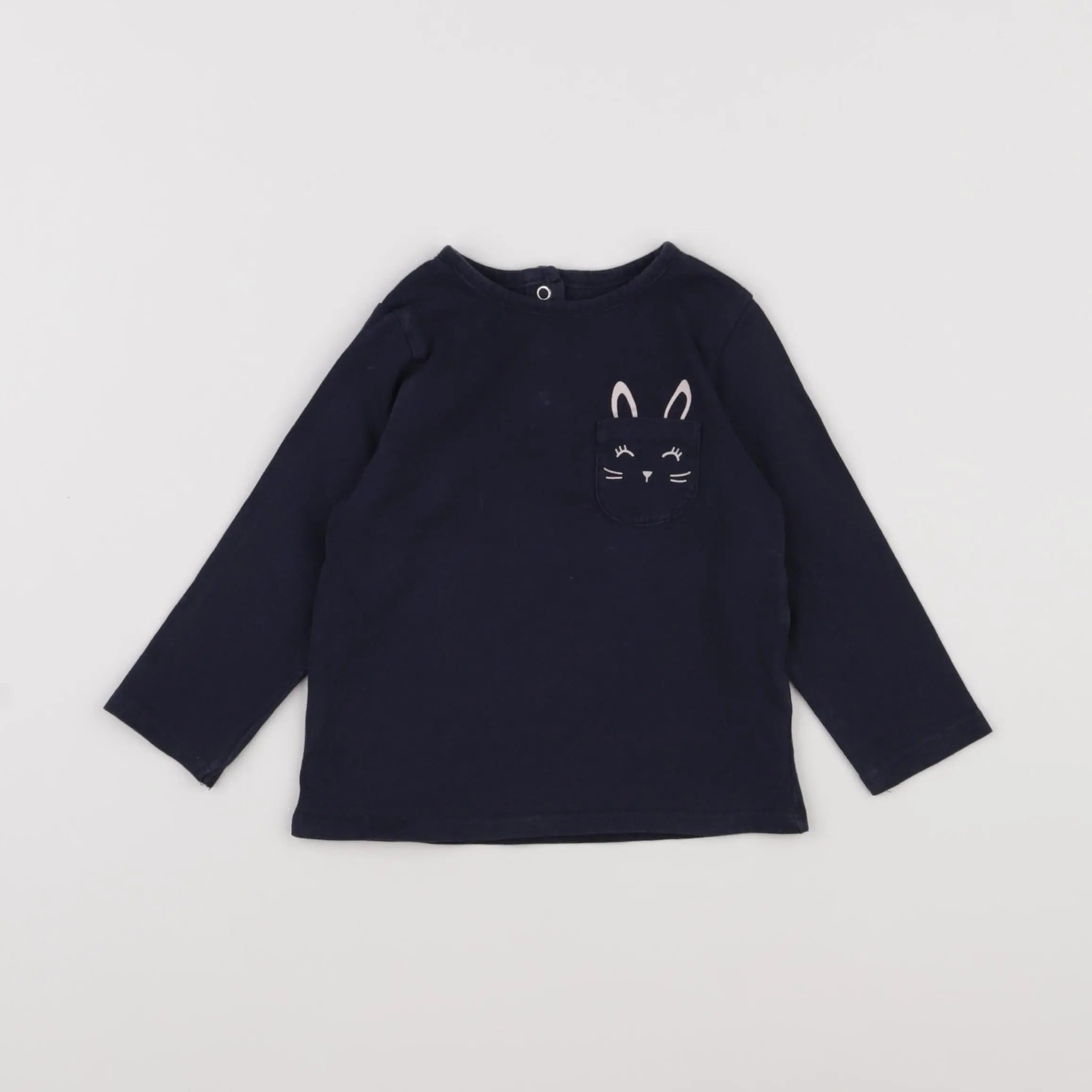 Vertbaudet - tee-shirt bleu - 12 mois