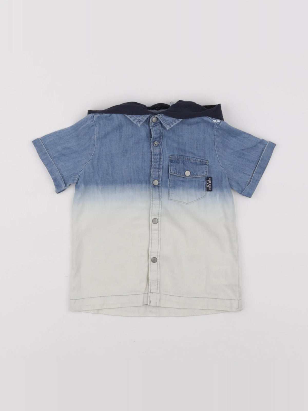 IKKS - chemise imprimé au dos bleu, blanc - 18 mois