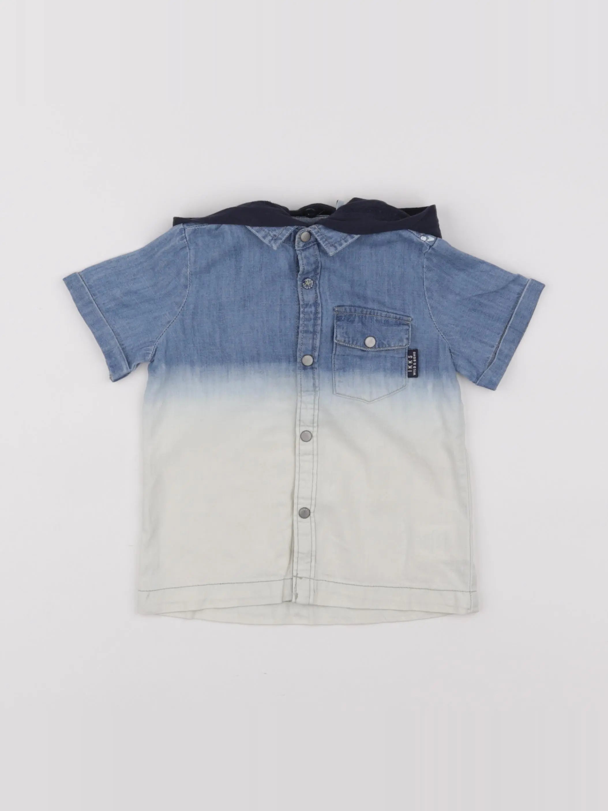 IKKS - chemise imprimé au dos bleu, blanc - 18 mois