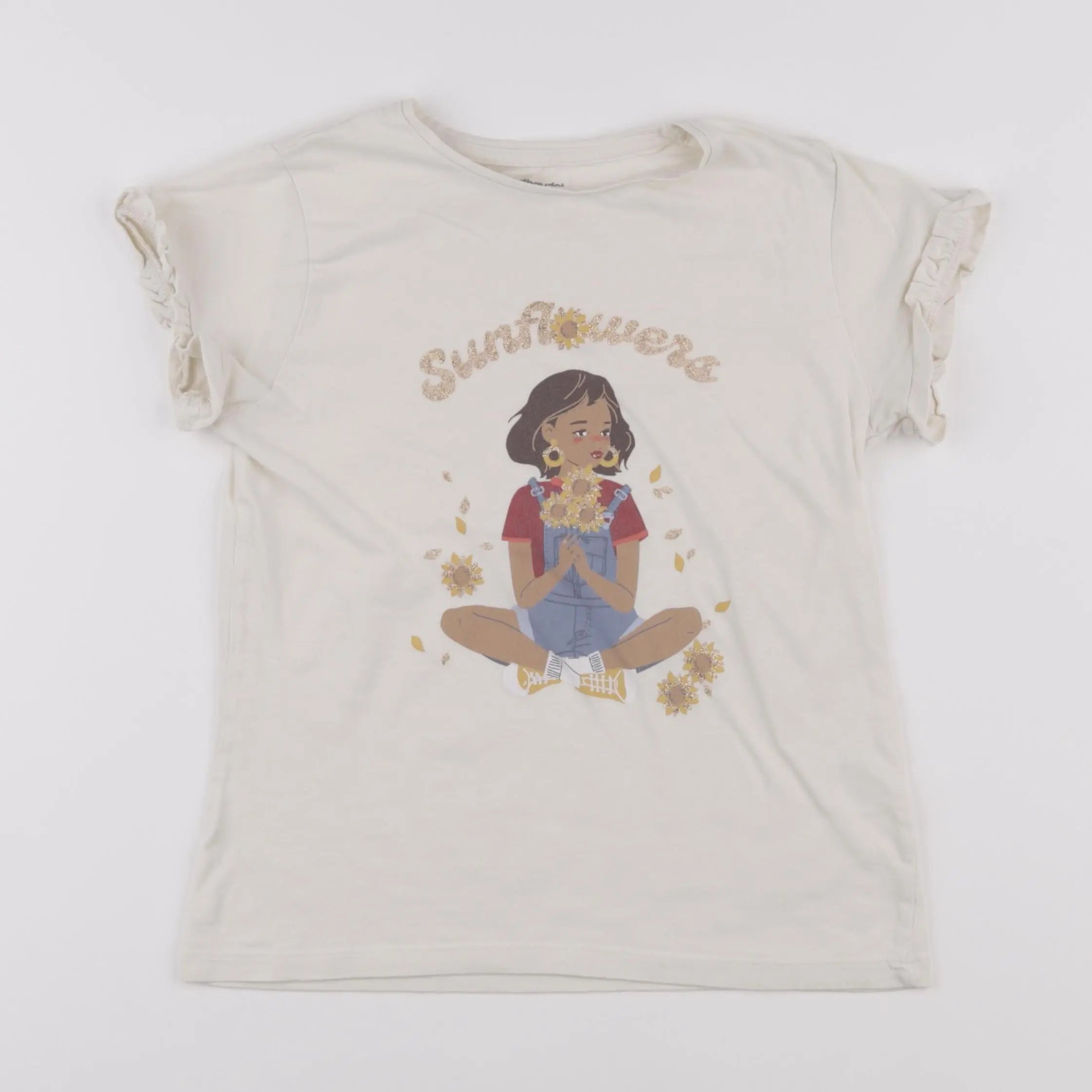 Vertbaudet - tee-shirt beige - 10 ans