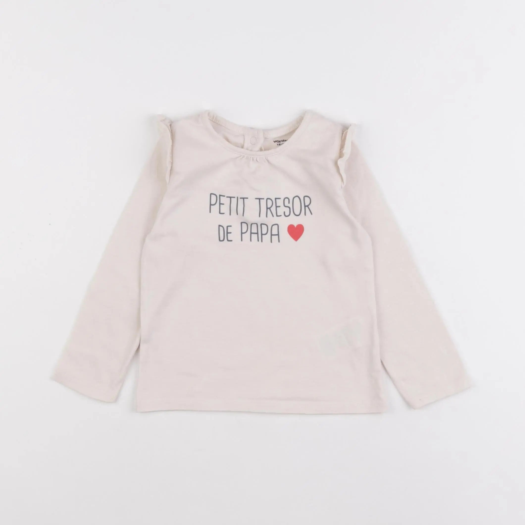 Vertbaudet - tee-shirt beige - 18 mois