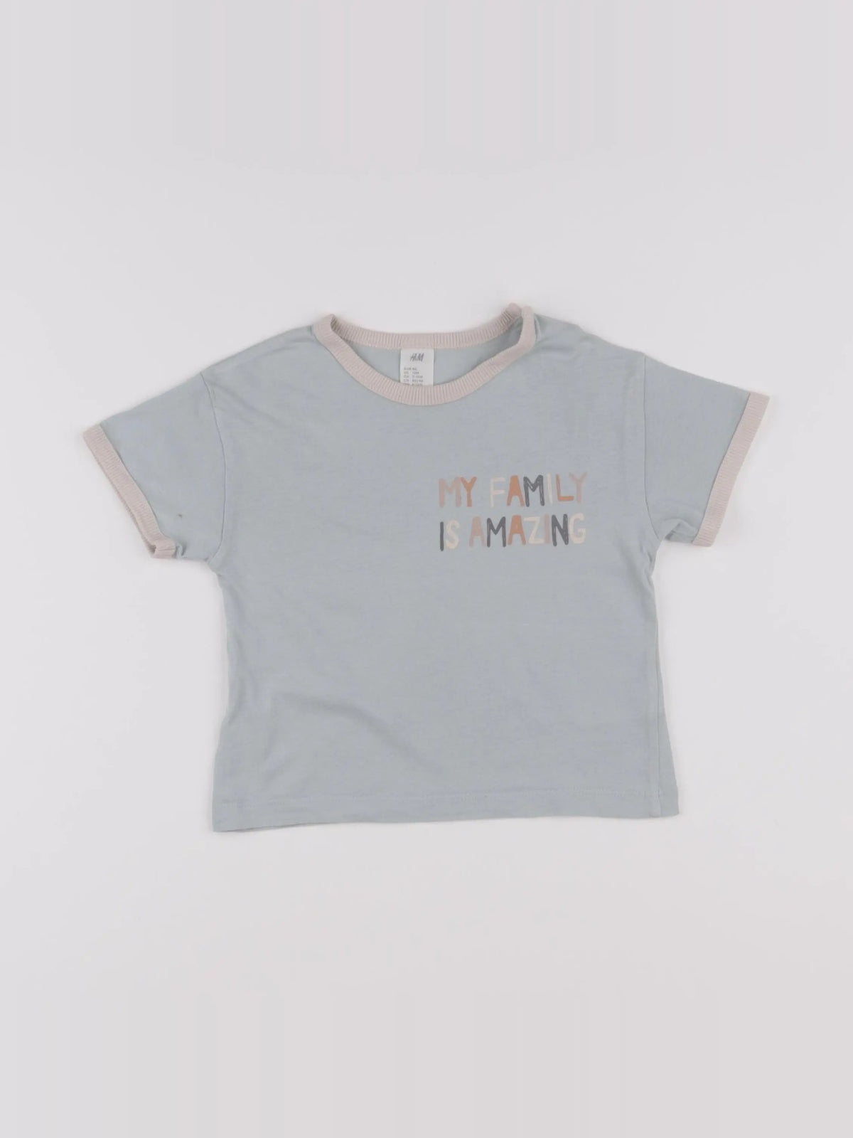 H&M - tee-shirt bleu - 9/12 mois