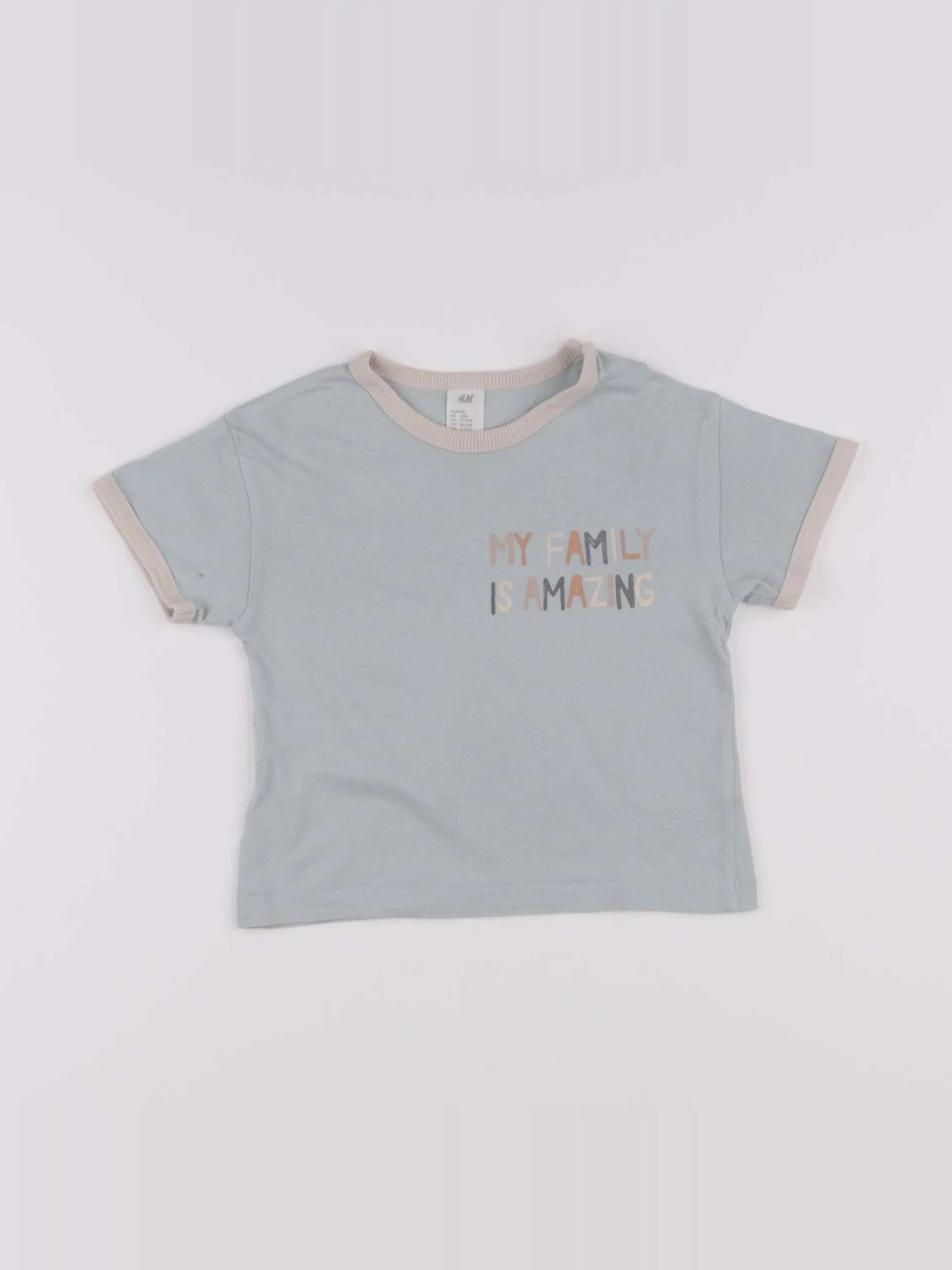 H&M - tee-shirt bleu - 9/12 mois