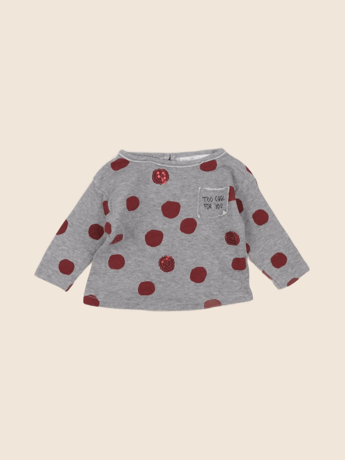 Zara - tee-shirt gris - 3/6 mois
