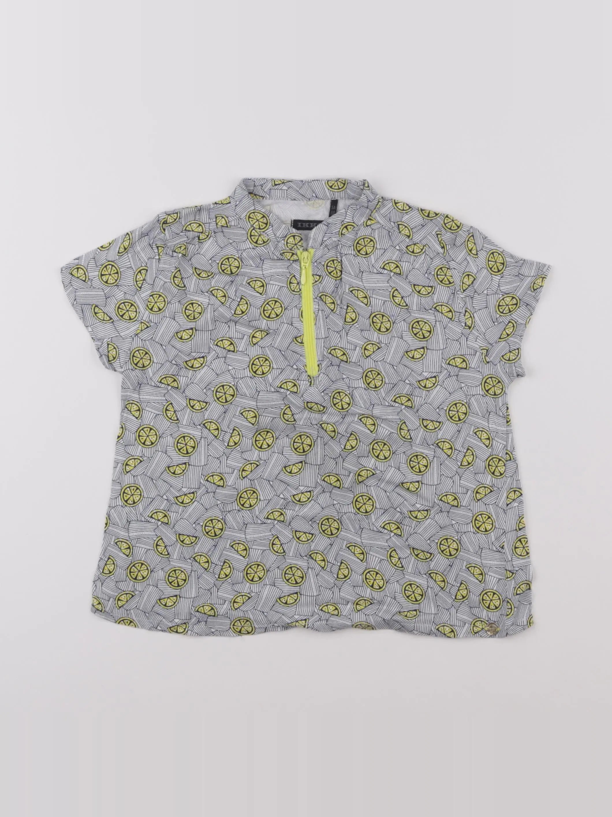 IKKS - tee-shirt blanc, bleu - 5 ans