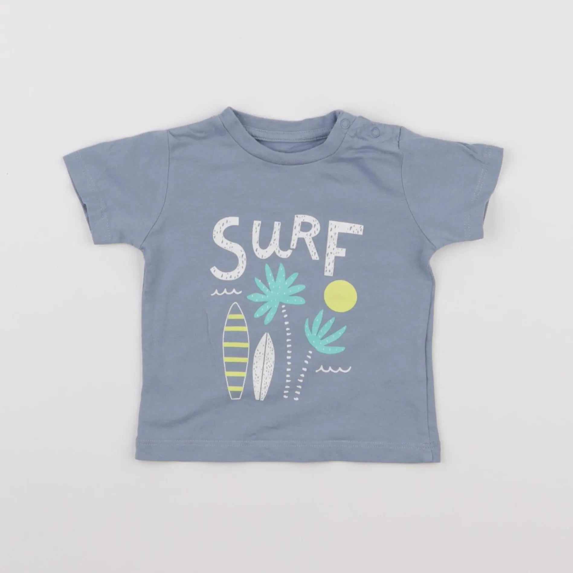 Vertbaudet - tee-shirt bleu - 6 mois