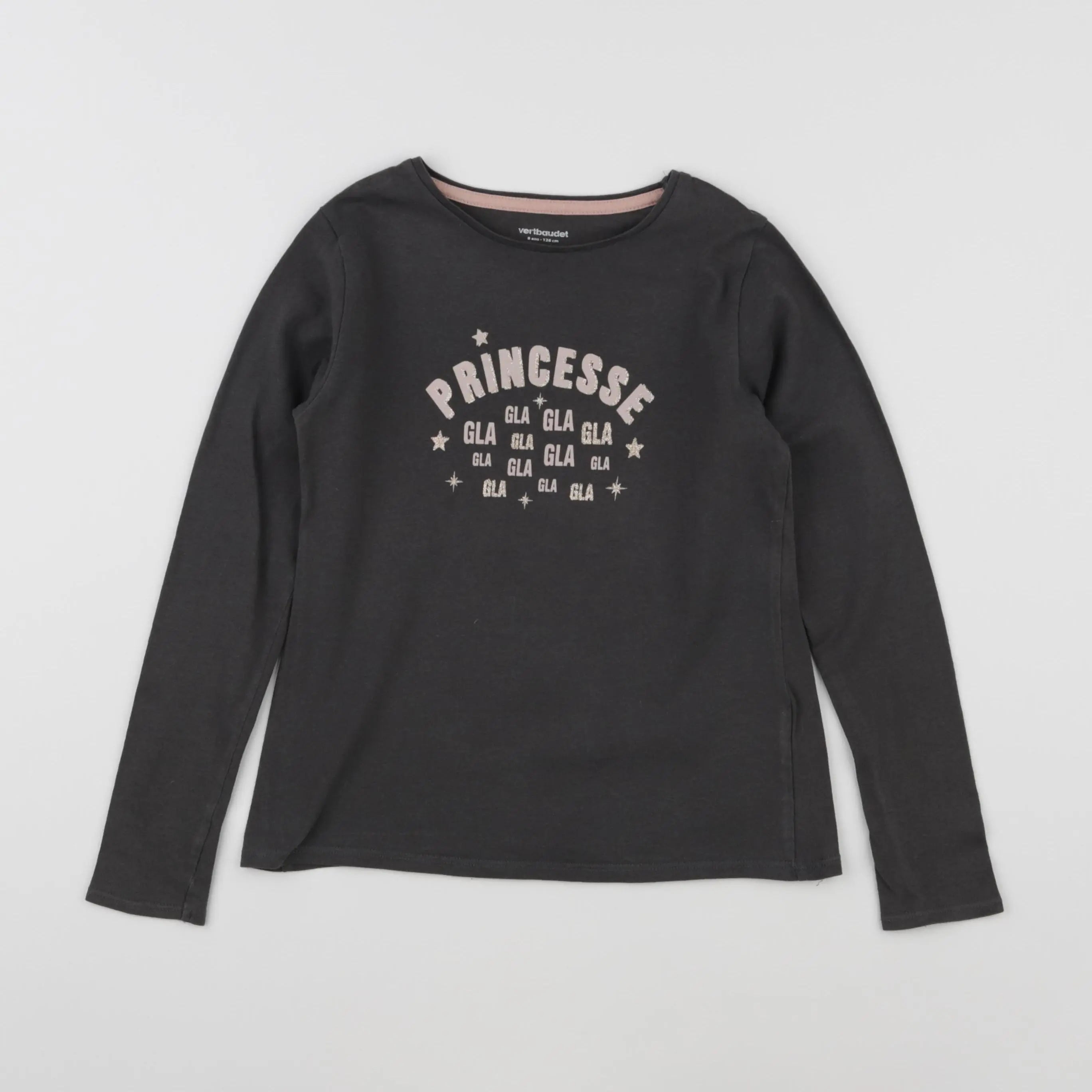Vertbaudet - tee-shirt gris - 8 ans