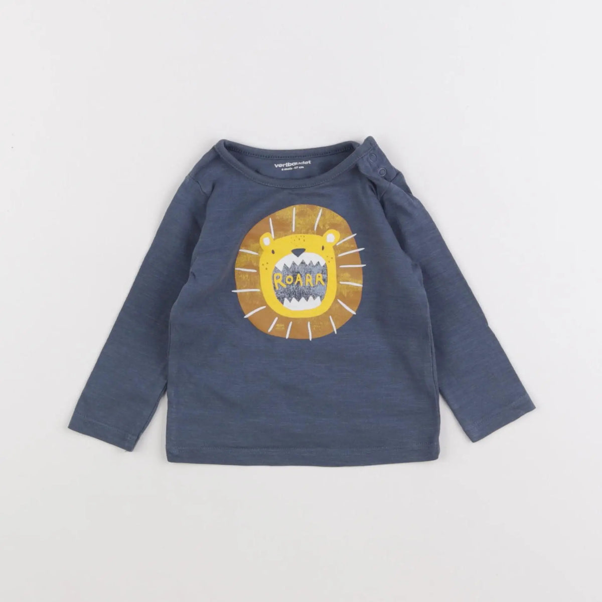 Vertbaudet - tee-shirt bleu - 6 mois