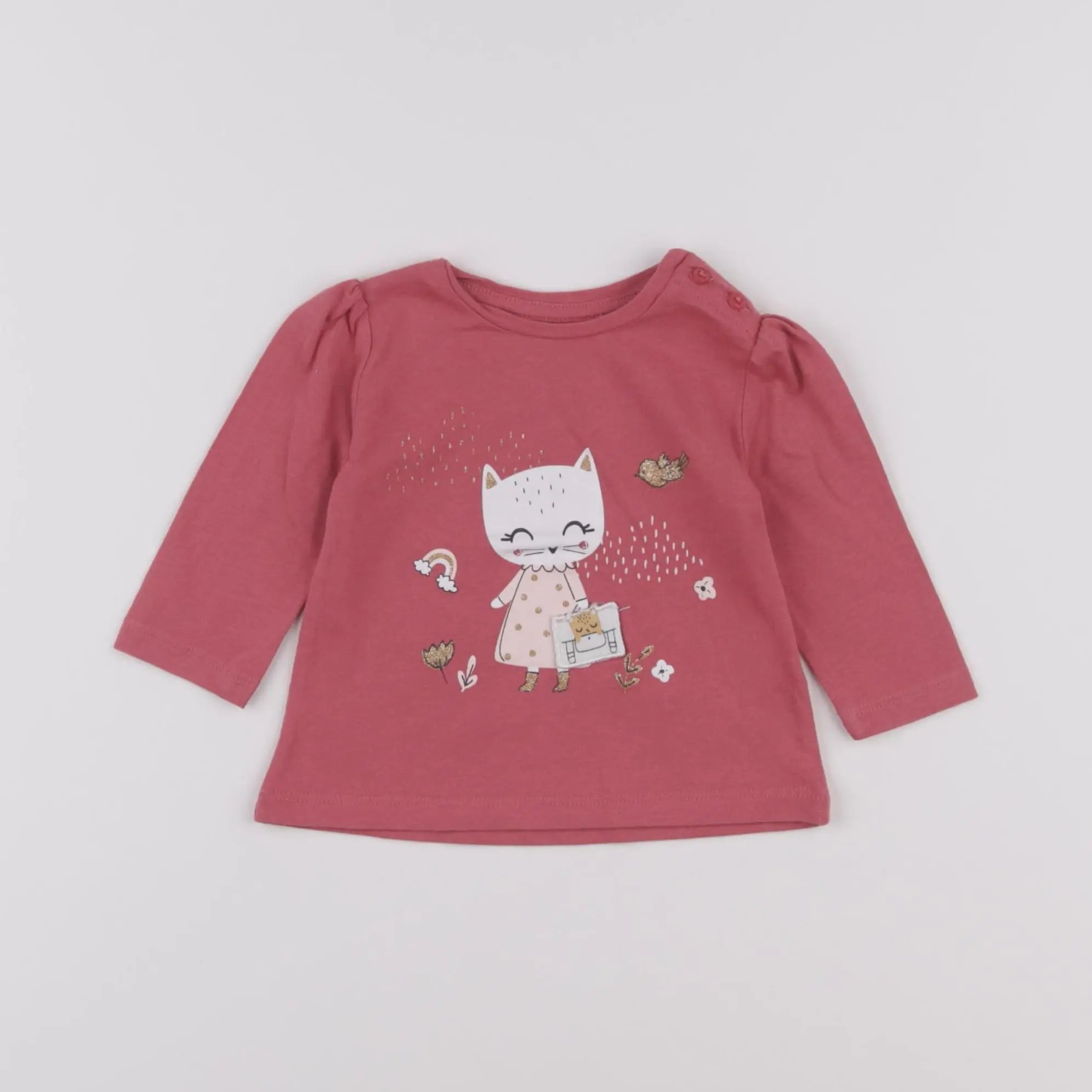 Vertbaudet - tee-shirt rose - 3 mois