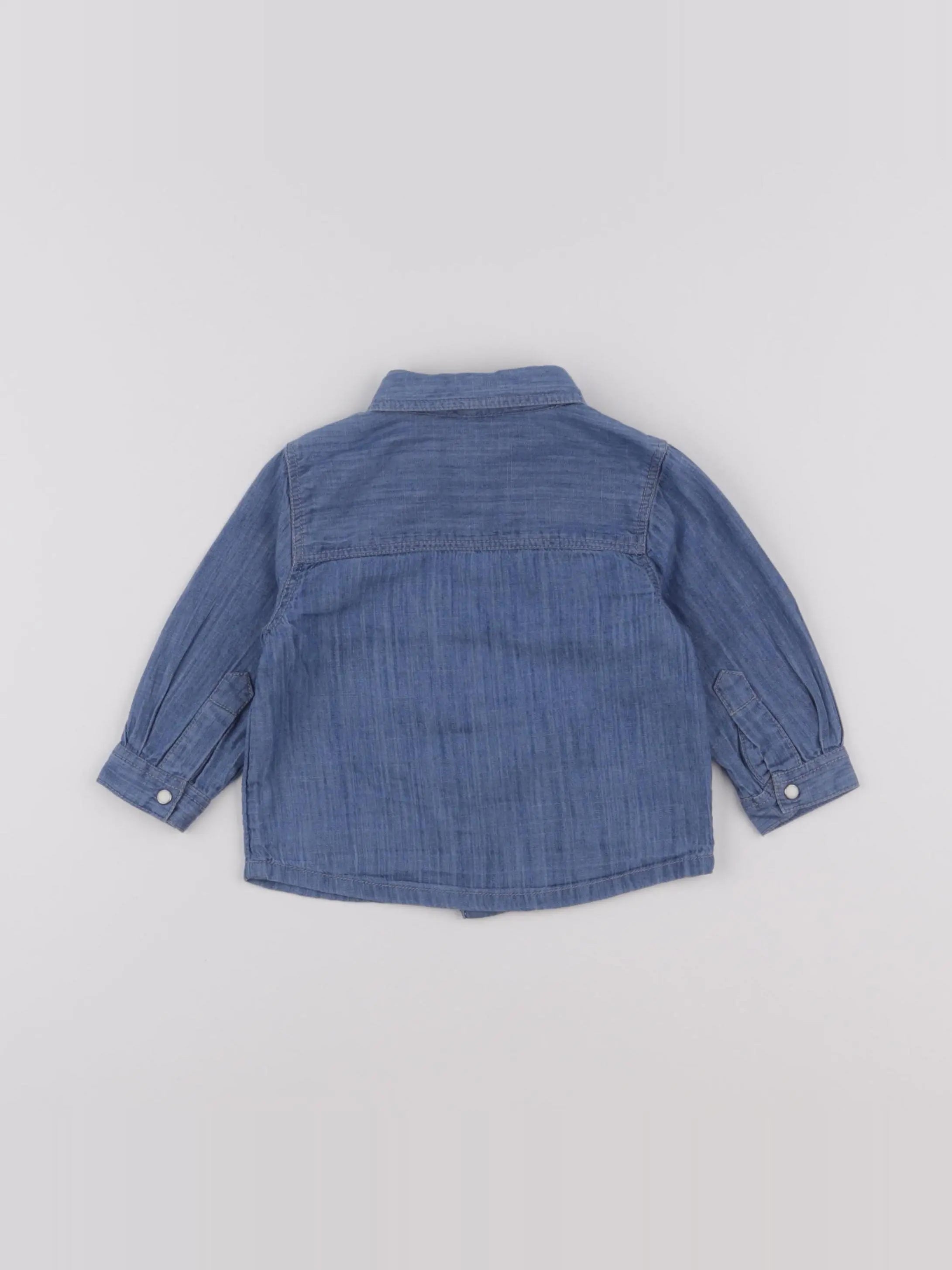 Boutchou - chemise bleu - 6 mois
