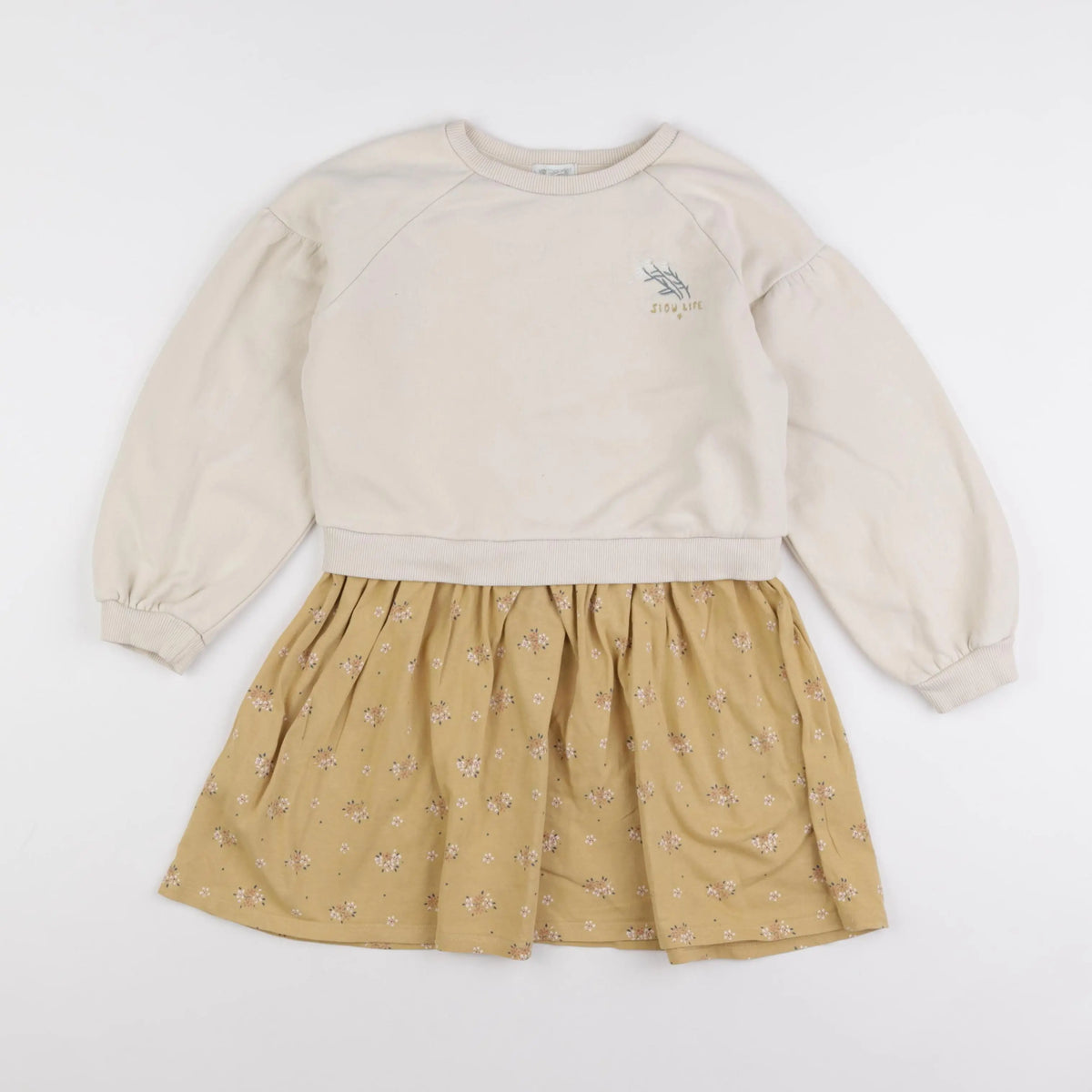 Vertbaudet - robe beige - 8 ans