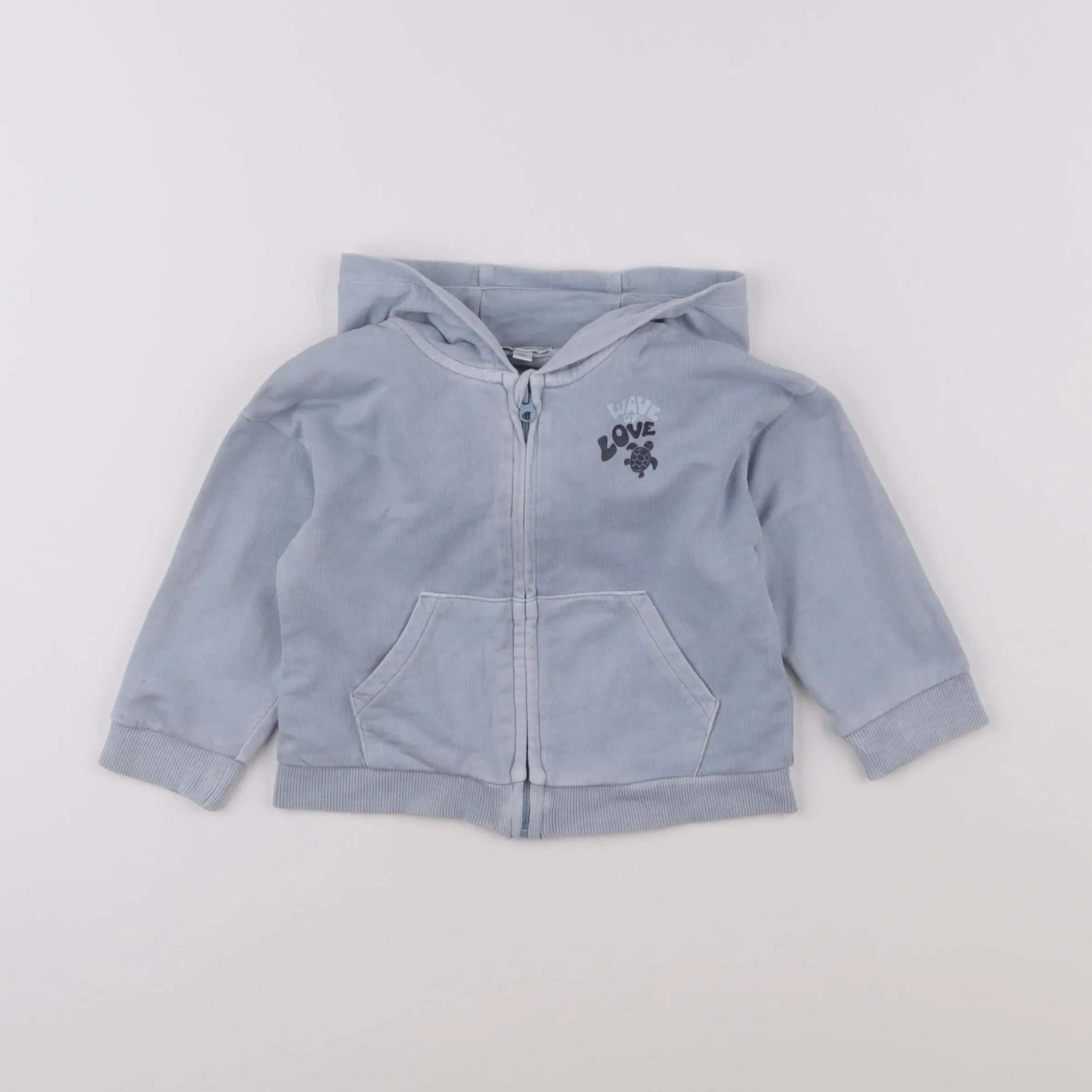 Vertbaudet - sweat bleu - 12 mois