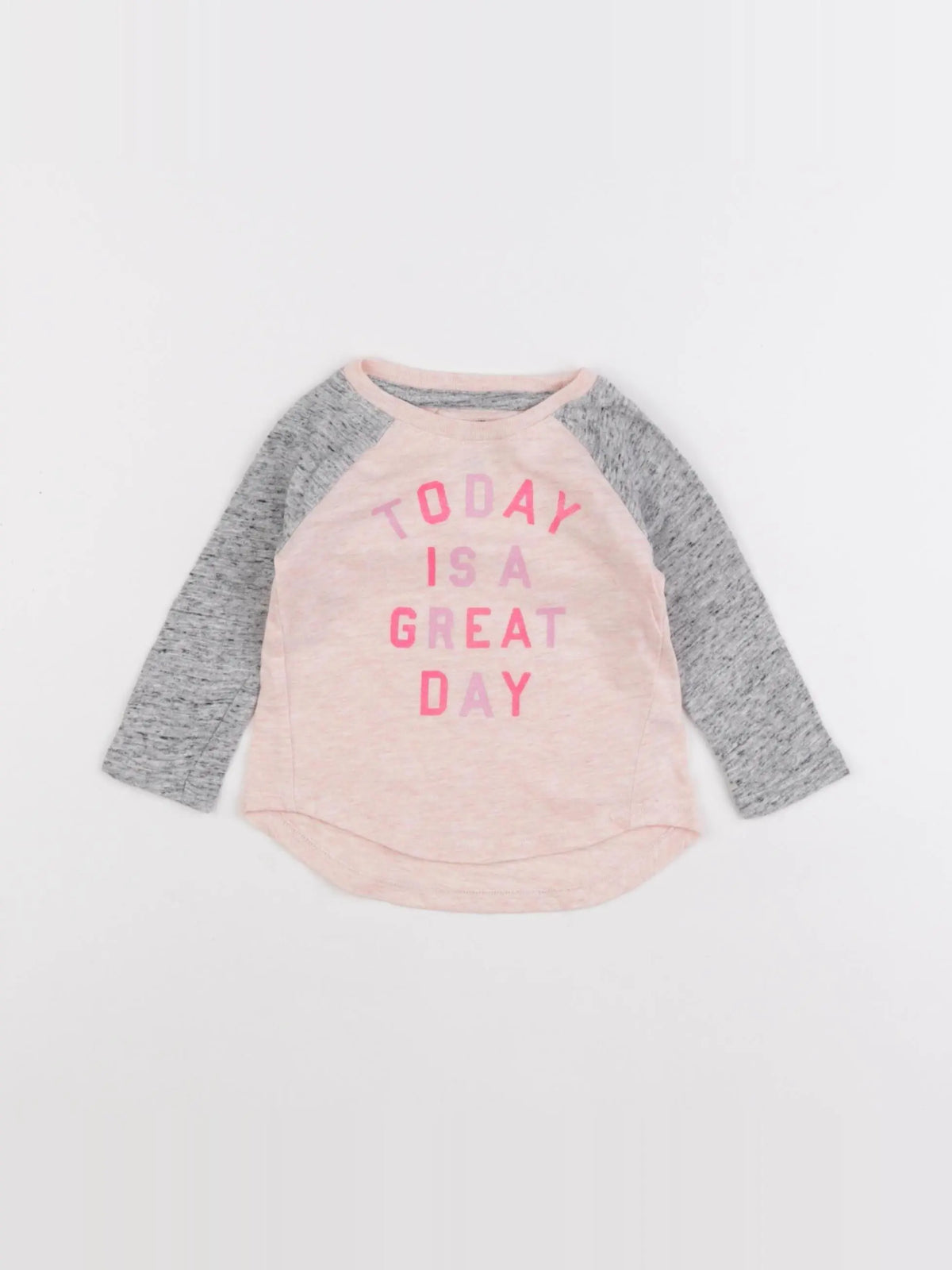 Oshkosh - tee-shirt gris, rose - 6 mois