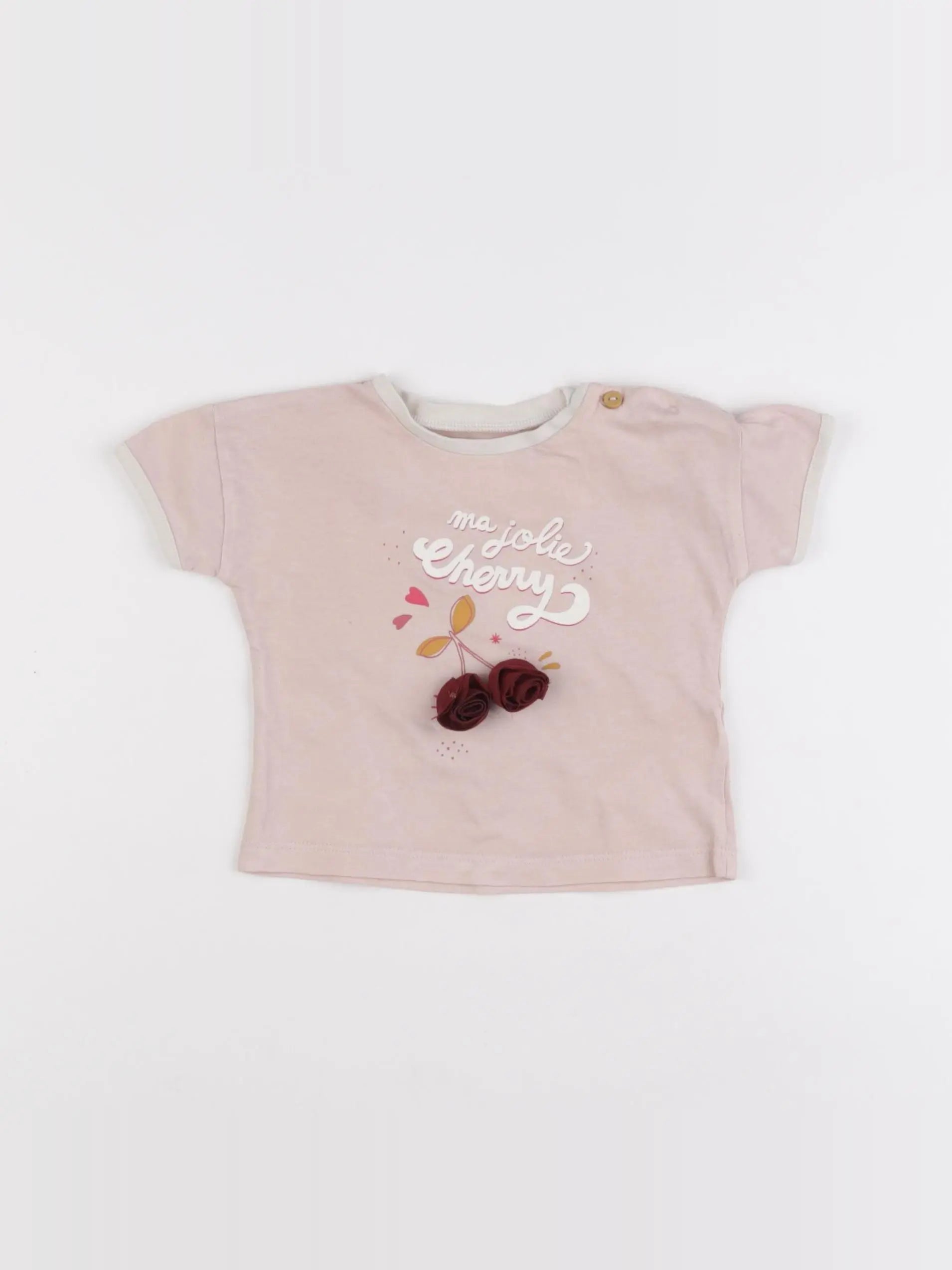 Vertbaudet - tee-shirt rose - 6 mois