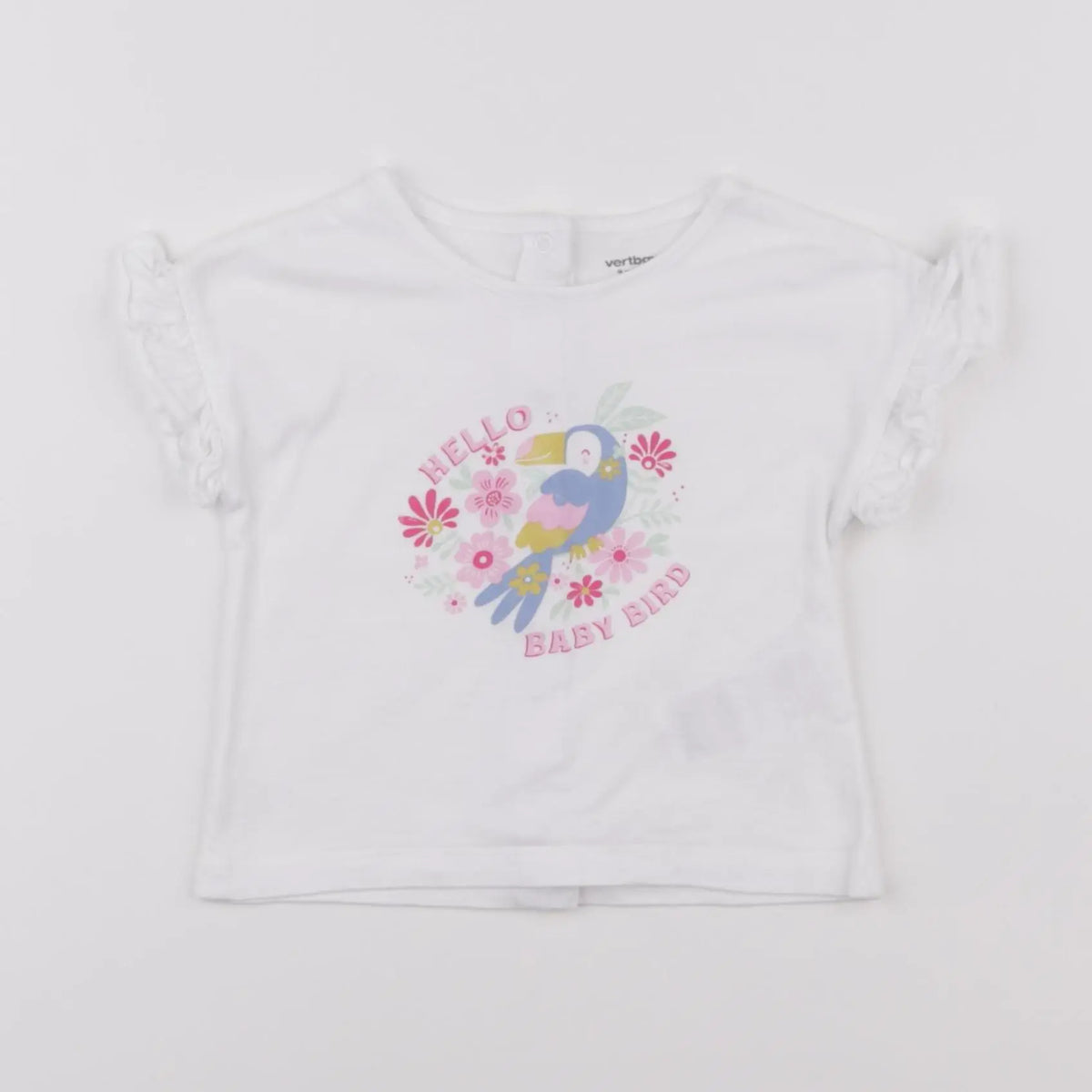 Vertbaudet - tee-shirt blanc - 9 mois