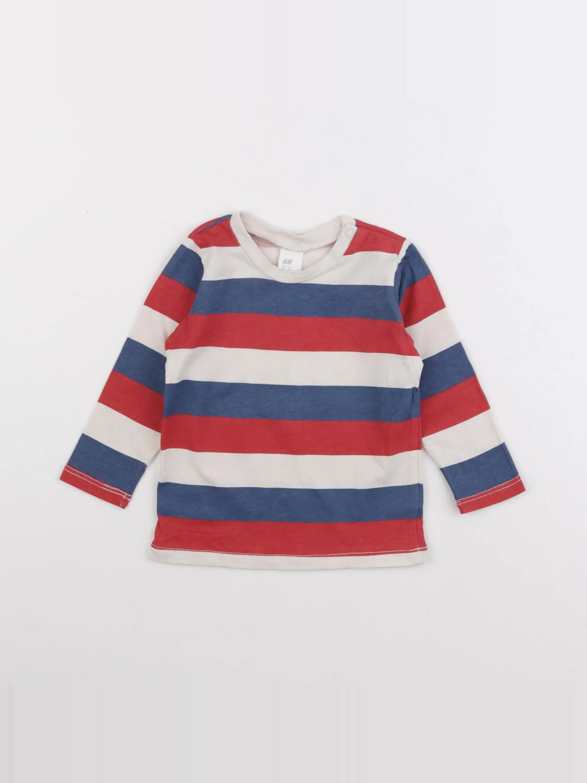 H&M - tee-shirt blanc, bleu, rouge - 6/9 mois