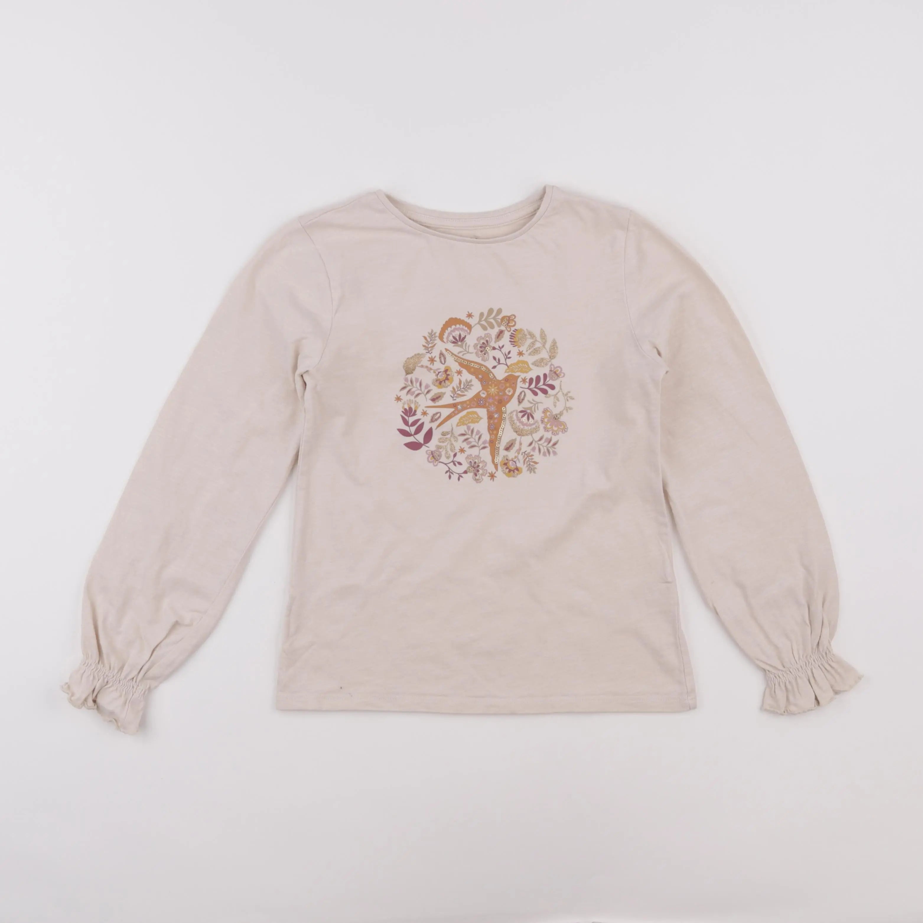 Vertbaudet - tee-shirt beige - 8 ans