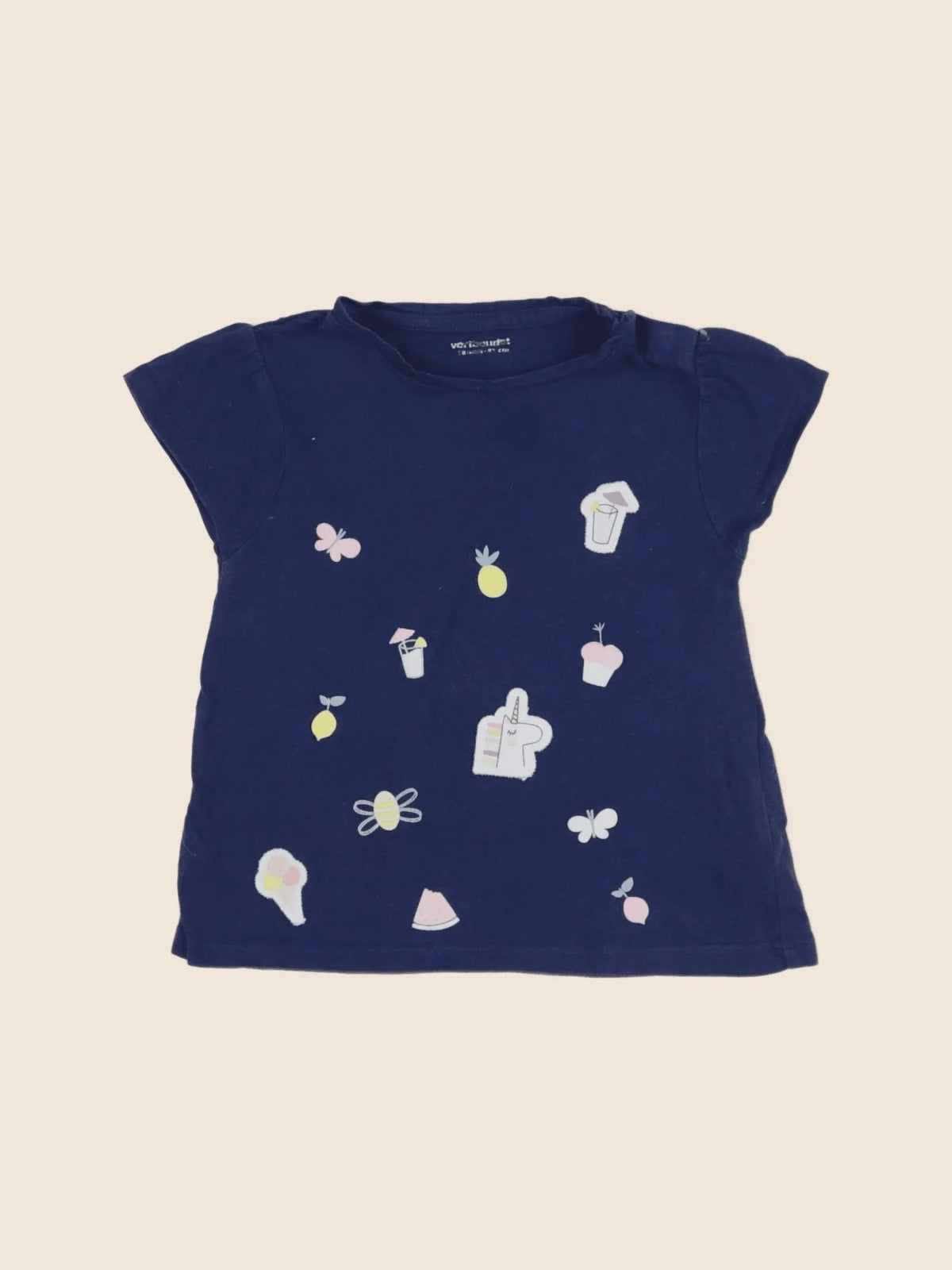 Vertbaudet - tee-shirt bleu - 18 mois