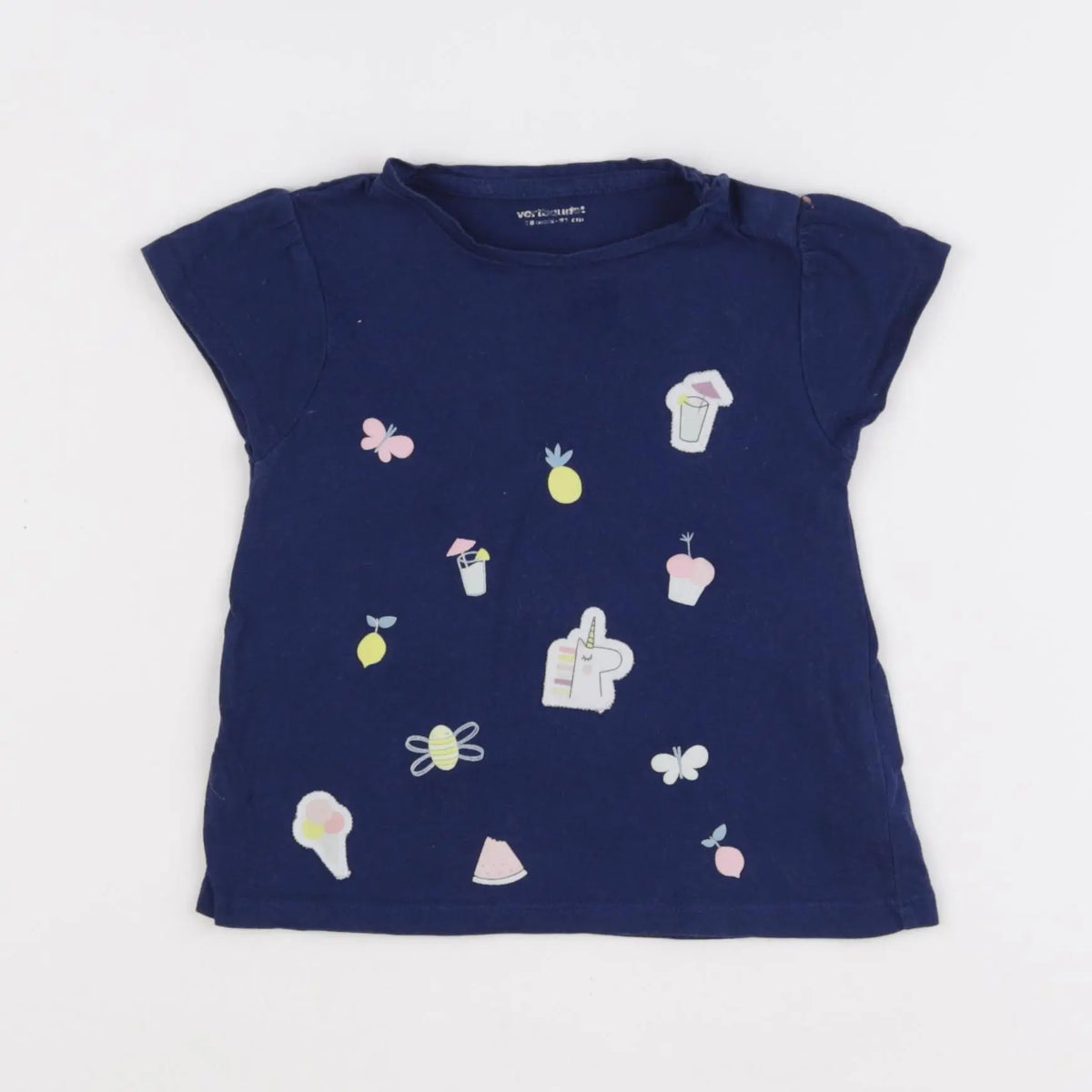 Vertbaudet - tee-shirt bleu - 18 mois