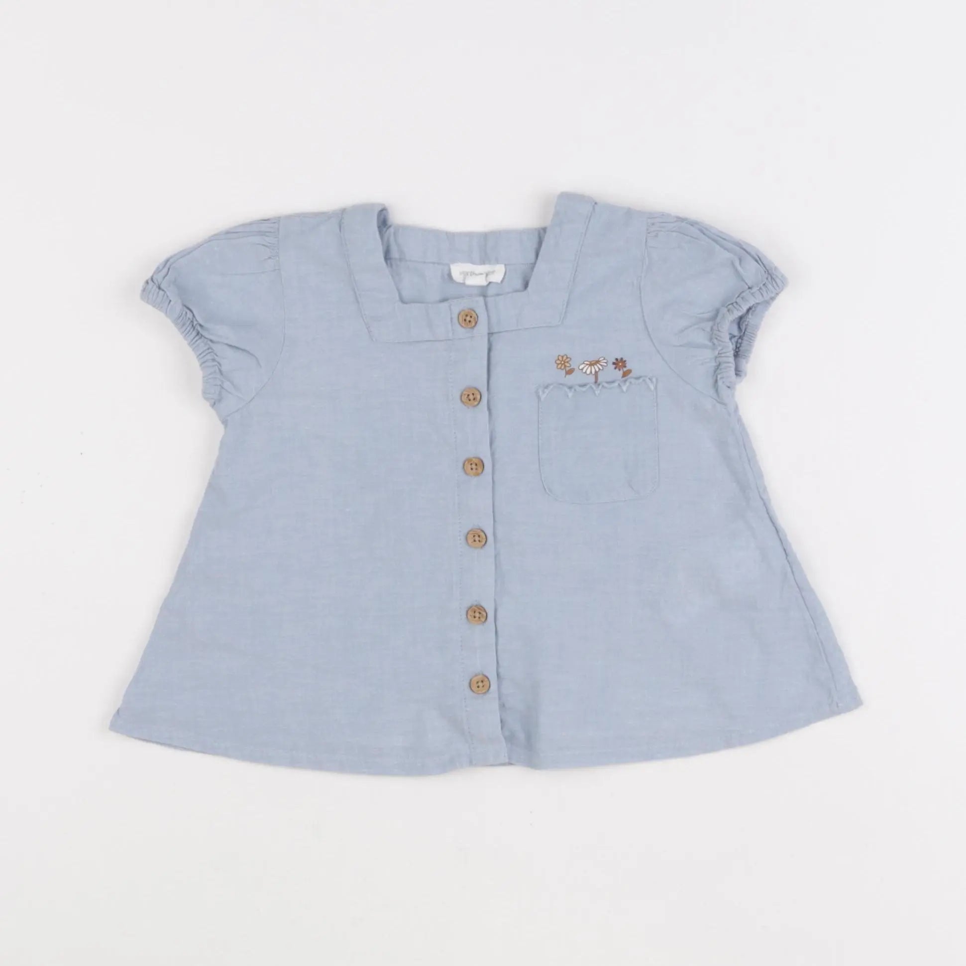 Vertbaudet - blouse bleu - 18 mois