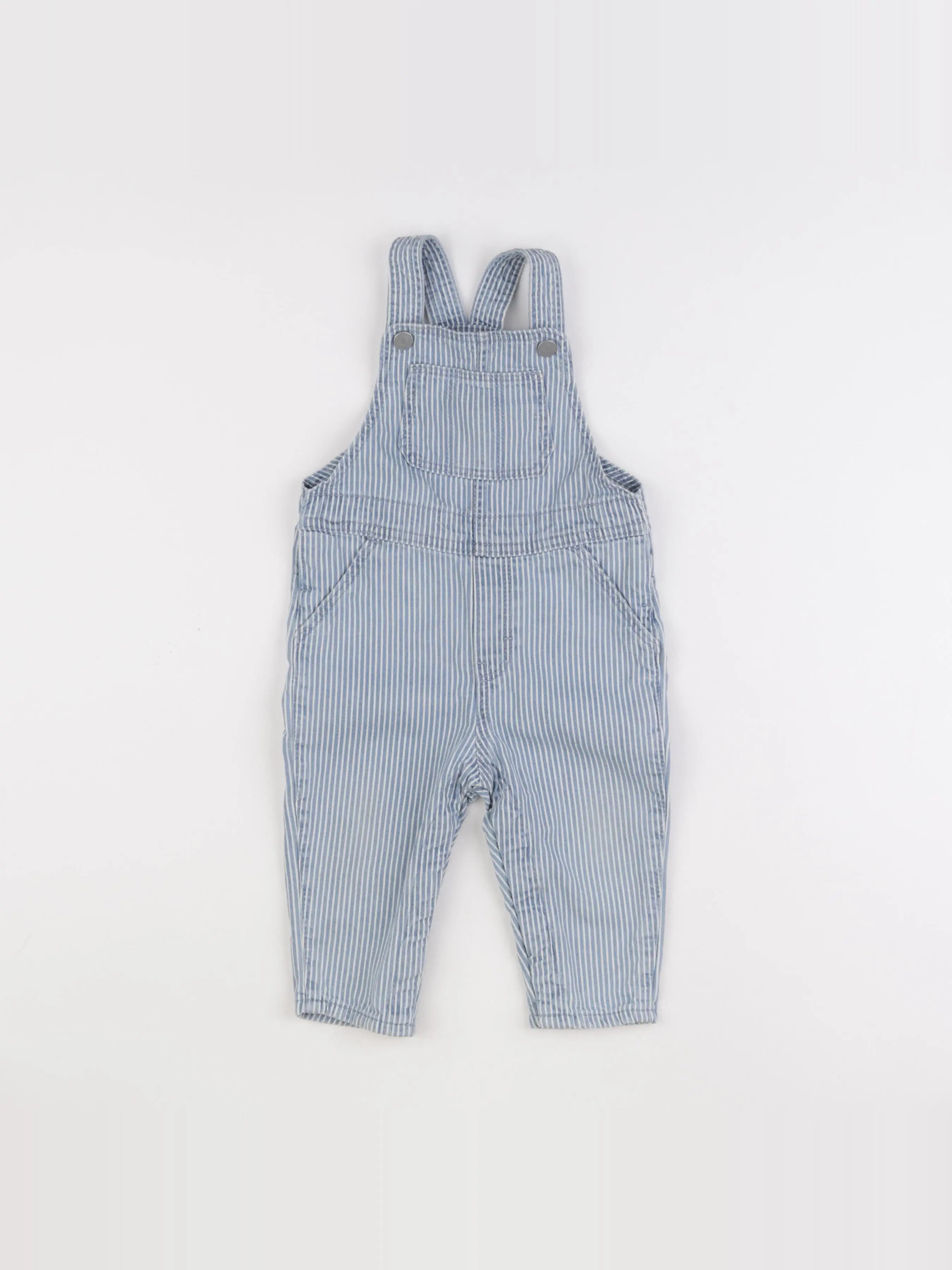 H&M - salopette bleu - 9/12 mois