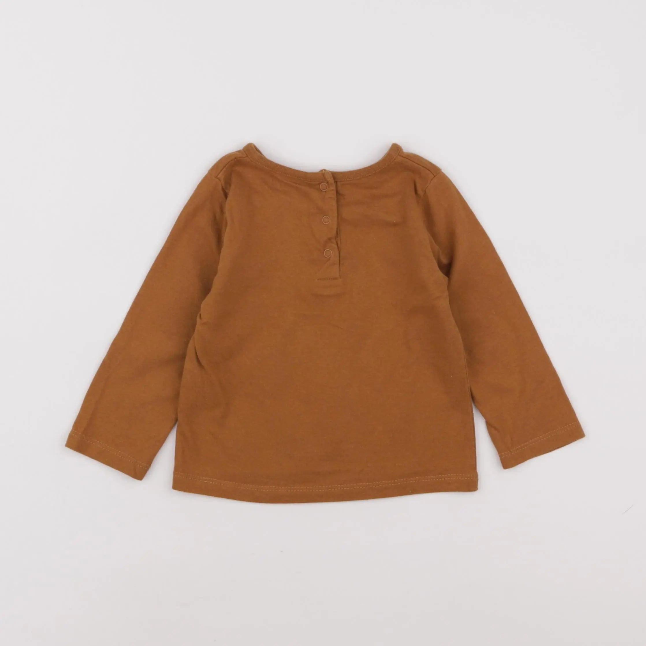 Vertbaudet - tee-shirt marron - 12 mois