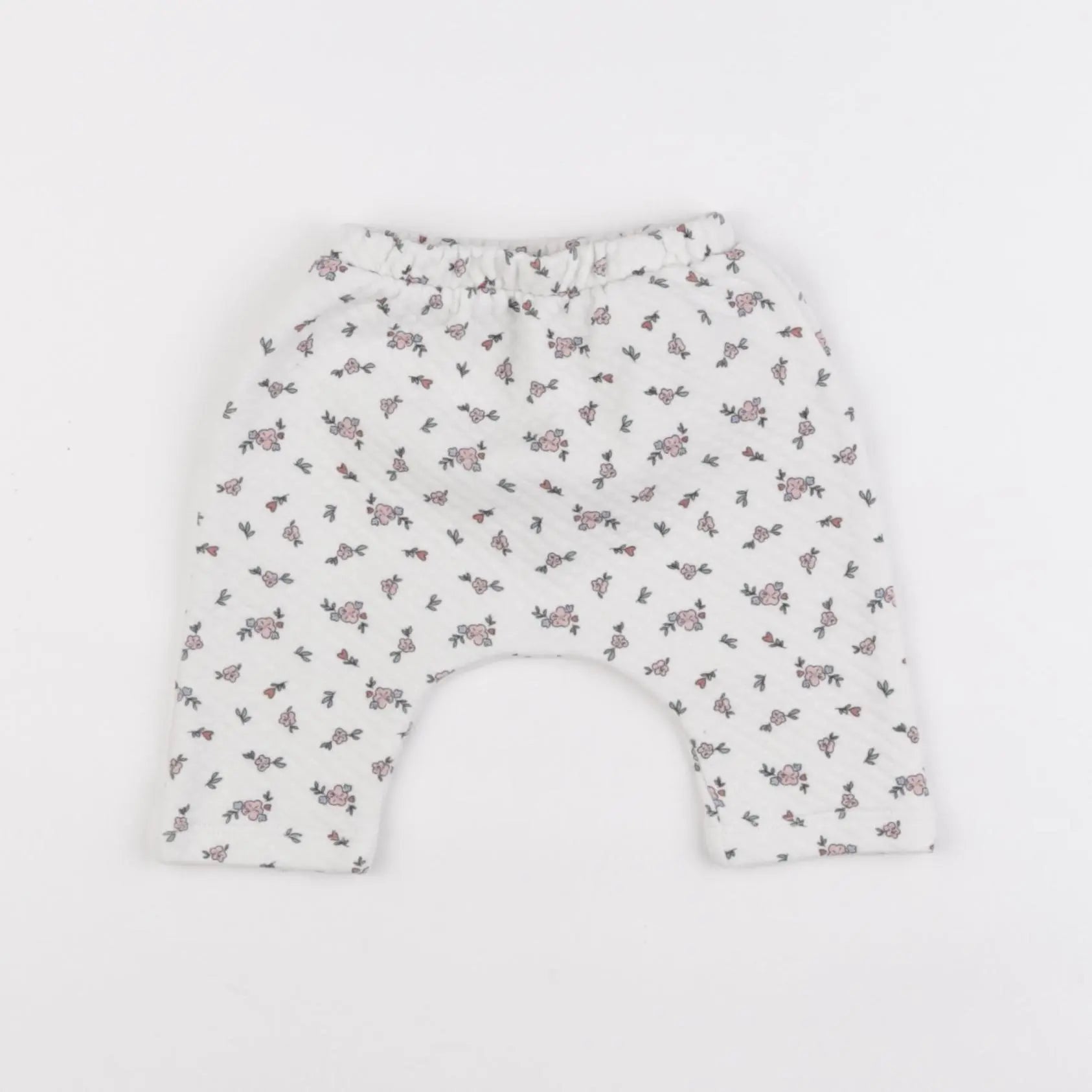 Vertbaudet - jogging blanc, rose - 3 mois