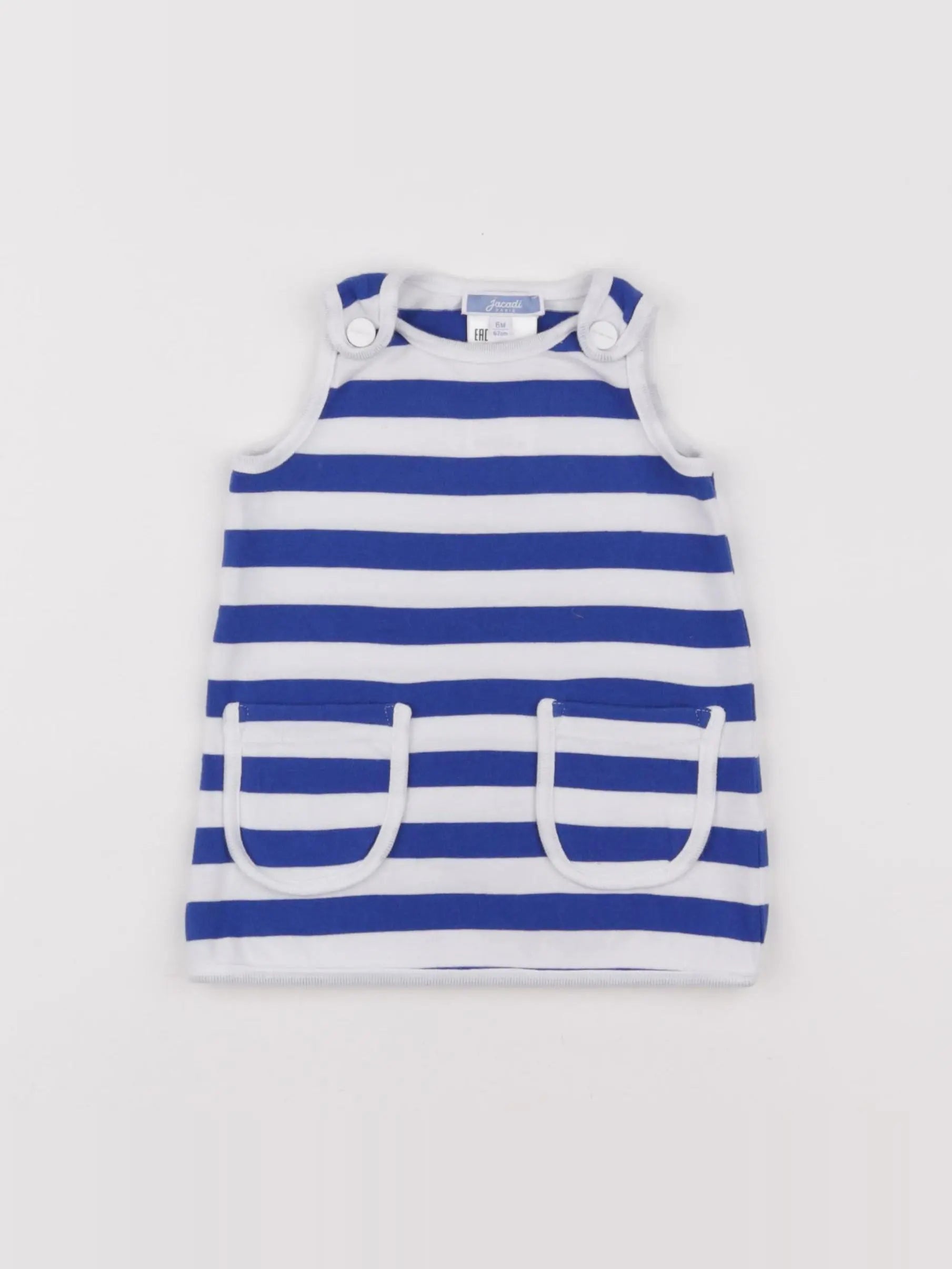 Jacadi - robe bleu, blanc - 6 mois