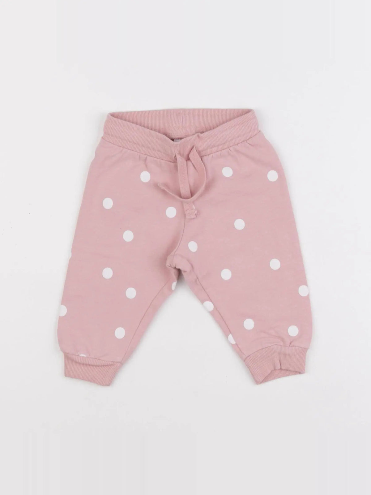 H&M - jogging blanc, rose - 6 mois