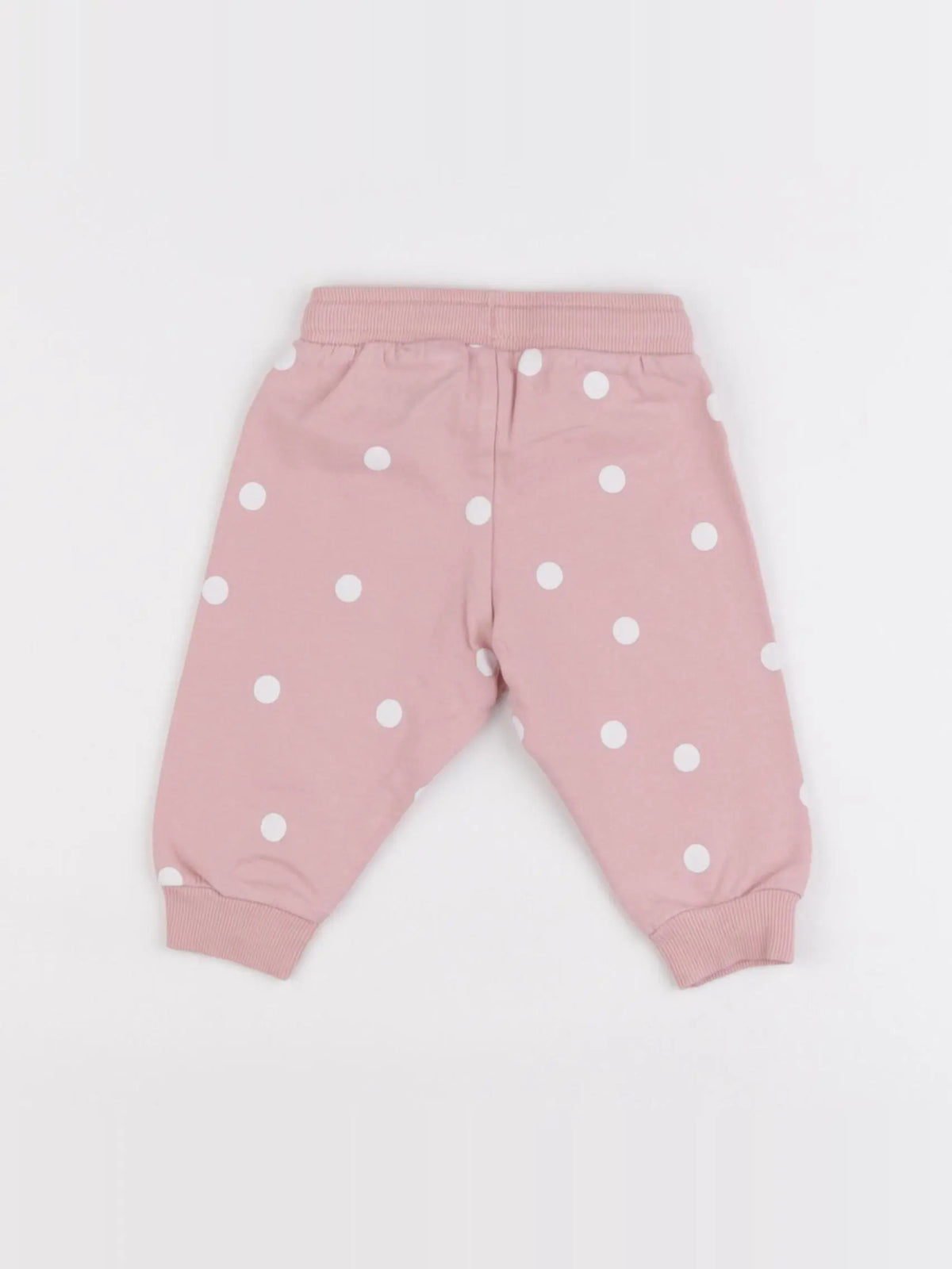 H&M - jogging blanc, rose - 6 mois