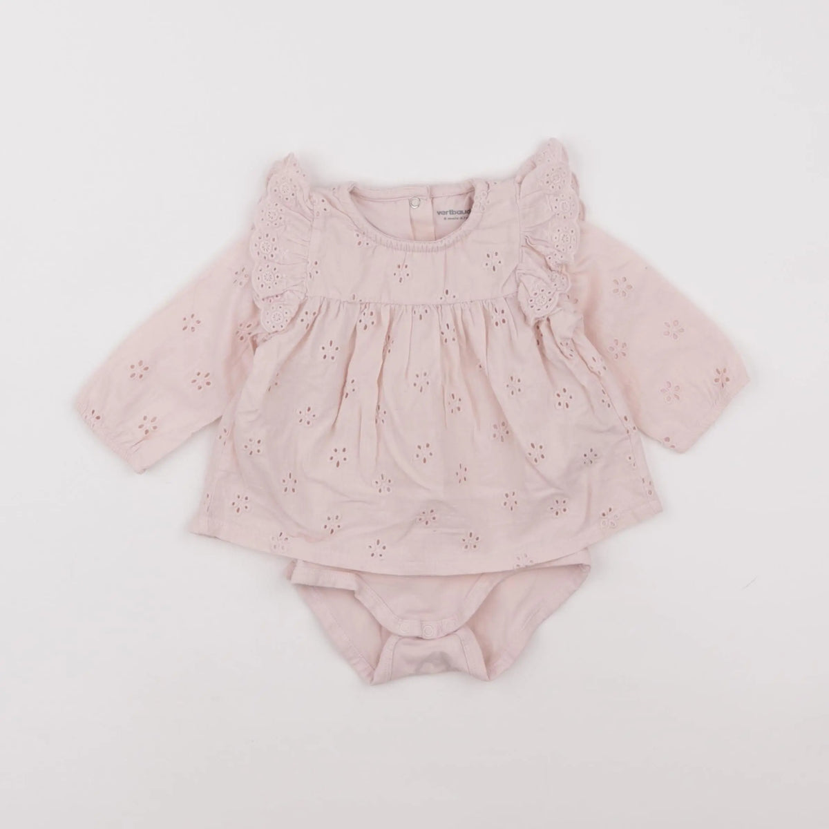 Vertbaudet - body blouse rose - 6 mois