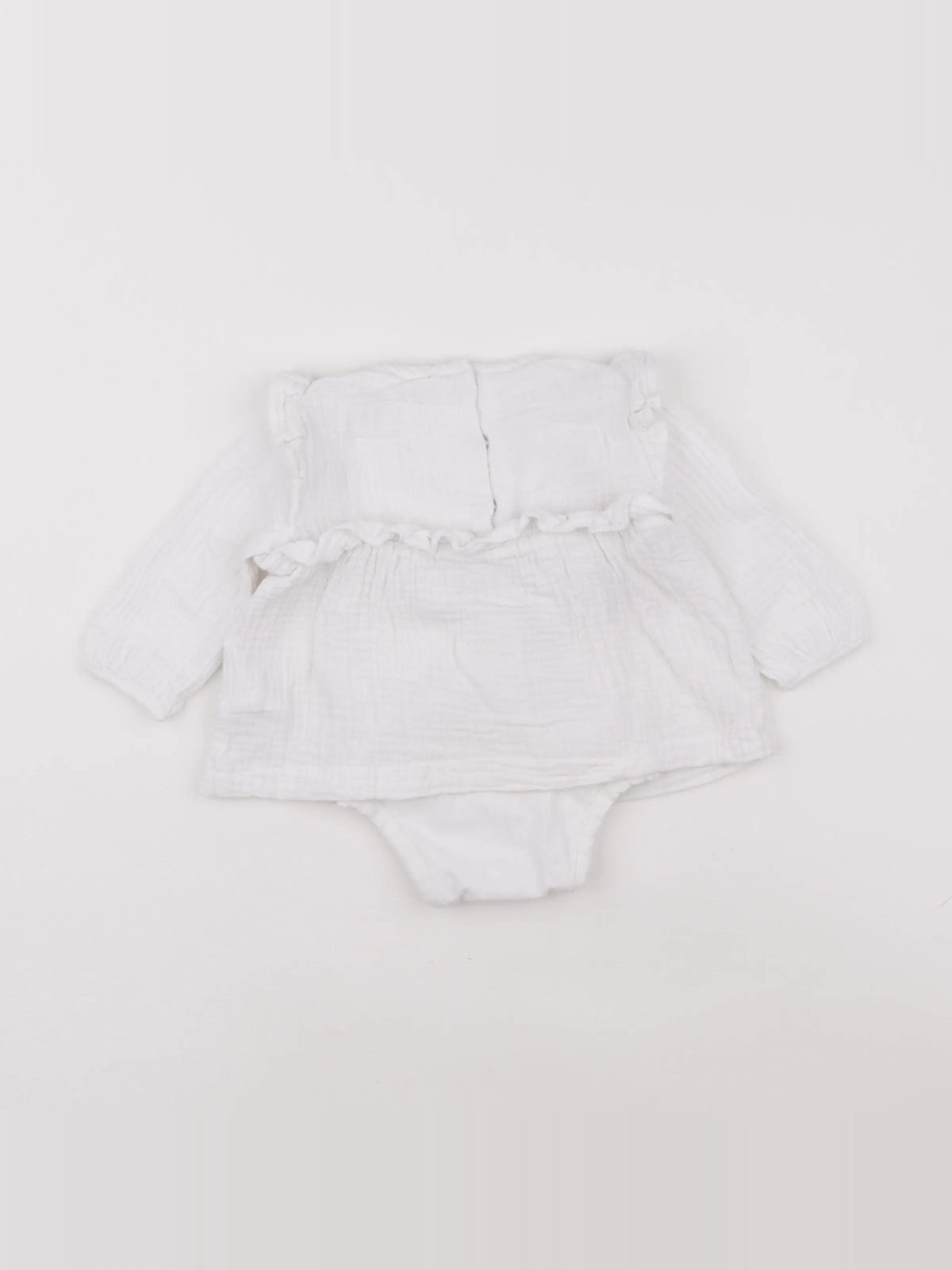 Vertbaudet - body blouse blanc - 6 mois