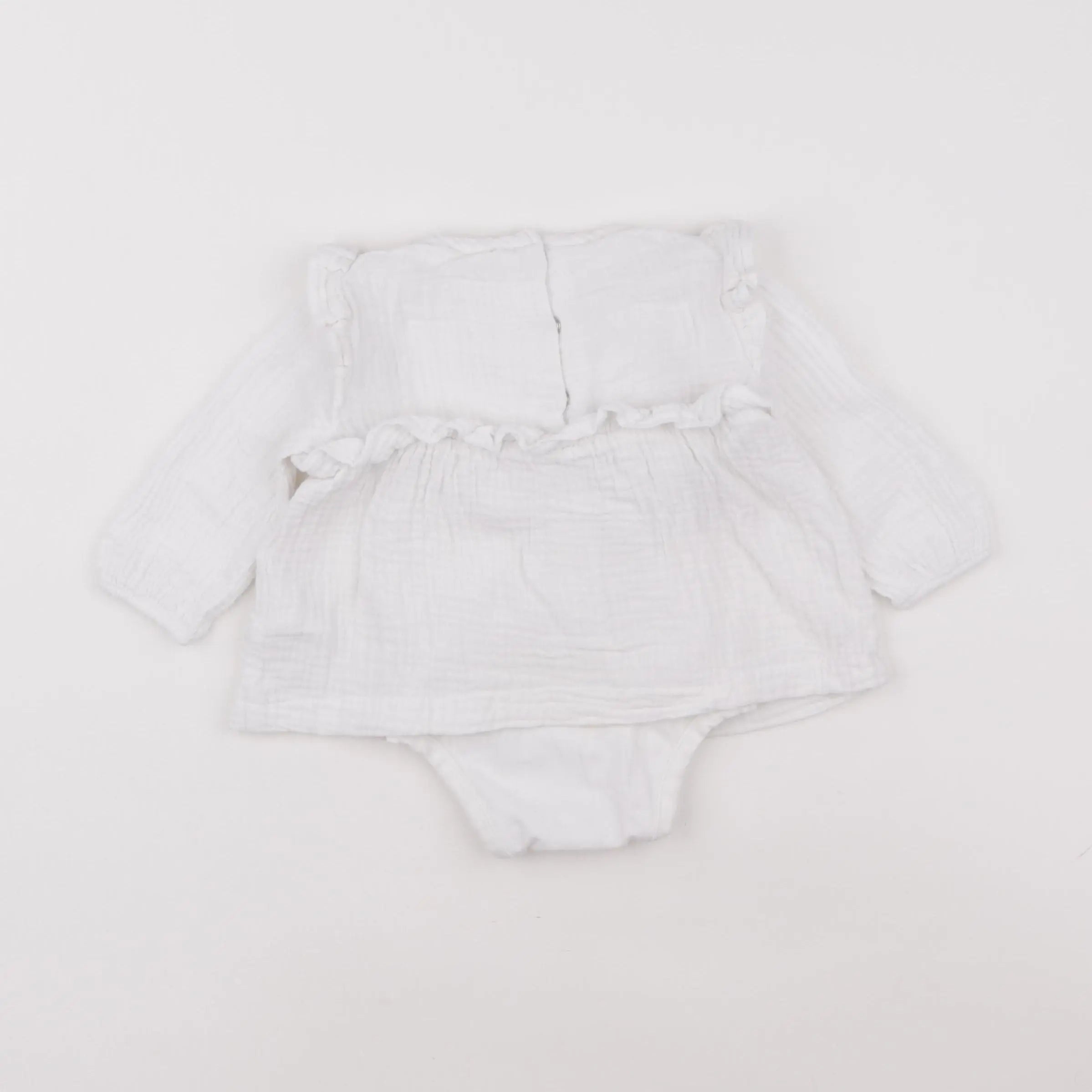 Vertbaudet - body blouse blanc - 6 mois