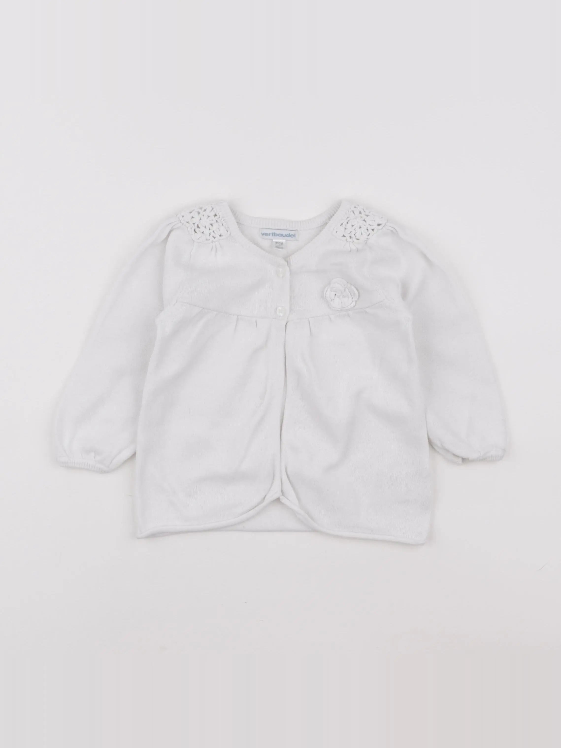 Vertbaudet - gilet blanc - 18 mois