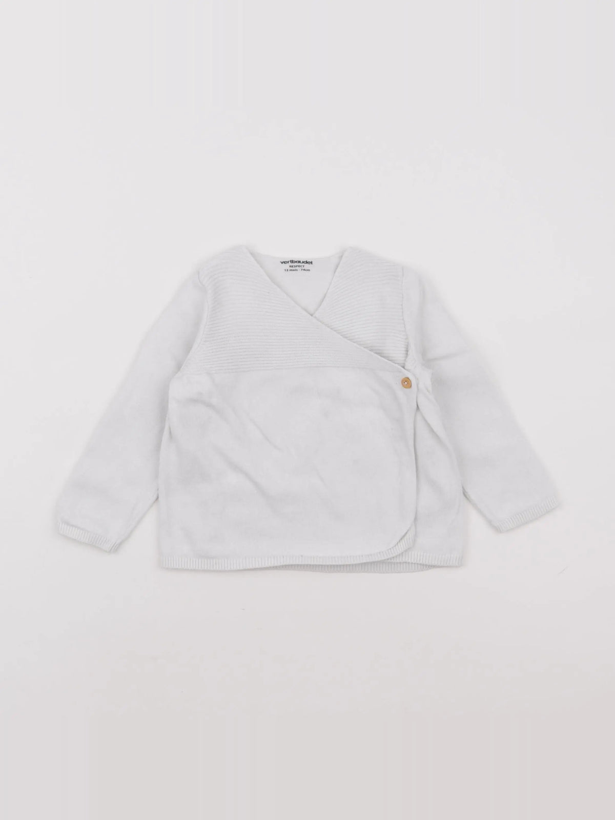 Vertbaudet - gilet blanc - 12 mois