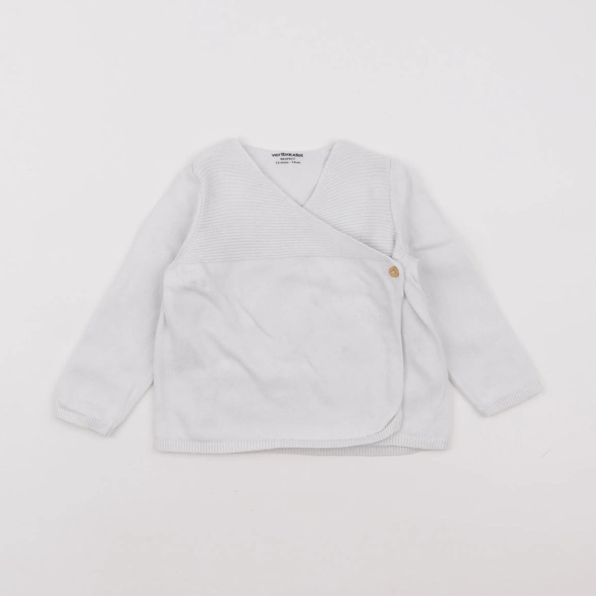 Vertbaudet - gilet blanc - 12 mois